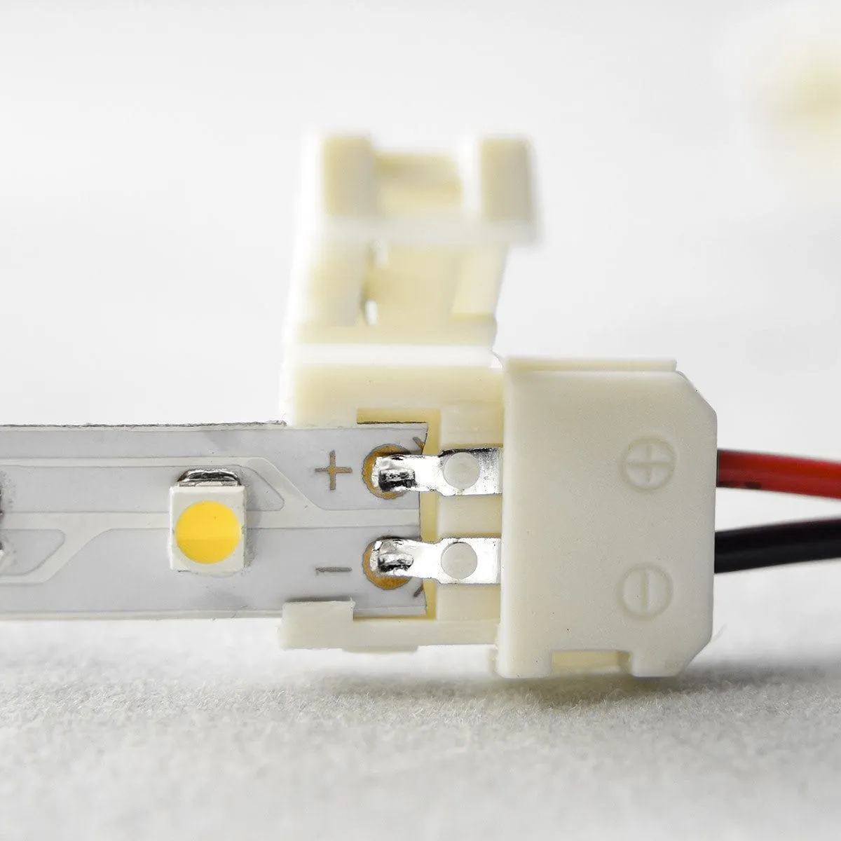 6 Inch Any Angle 8mm Solderless LED Light Strip Connector : Single Color (4 Pack)