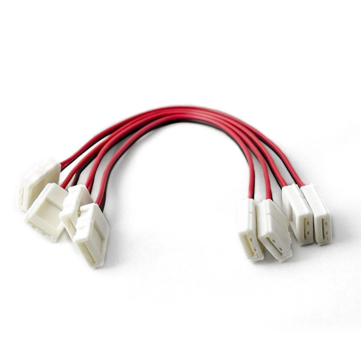 6 Inch Any Angle 8mm Solderless LED Light Strip Connector : Single Color (4 Pack)