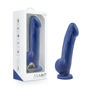 Avant By Blush® | Ergo Indigo D8: Artisan 7 Inch Dildo with Suction Cup Base - Elegantly Made with Smooth Ultrasilk® Purio™ Silicone