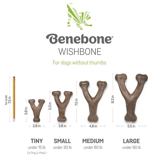 Benebone Wishbone Peanut Dog Chew, Medium