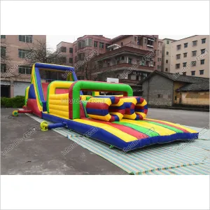 Blow Up Slide Obstacle Course Large Inflatable Assault Course Obstacle Jumpers For Rent