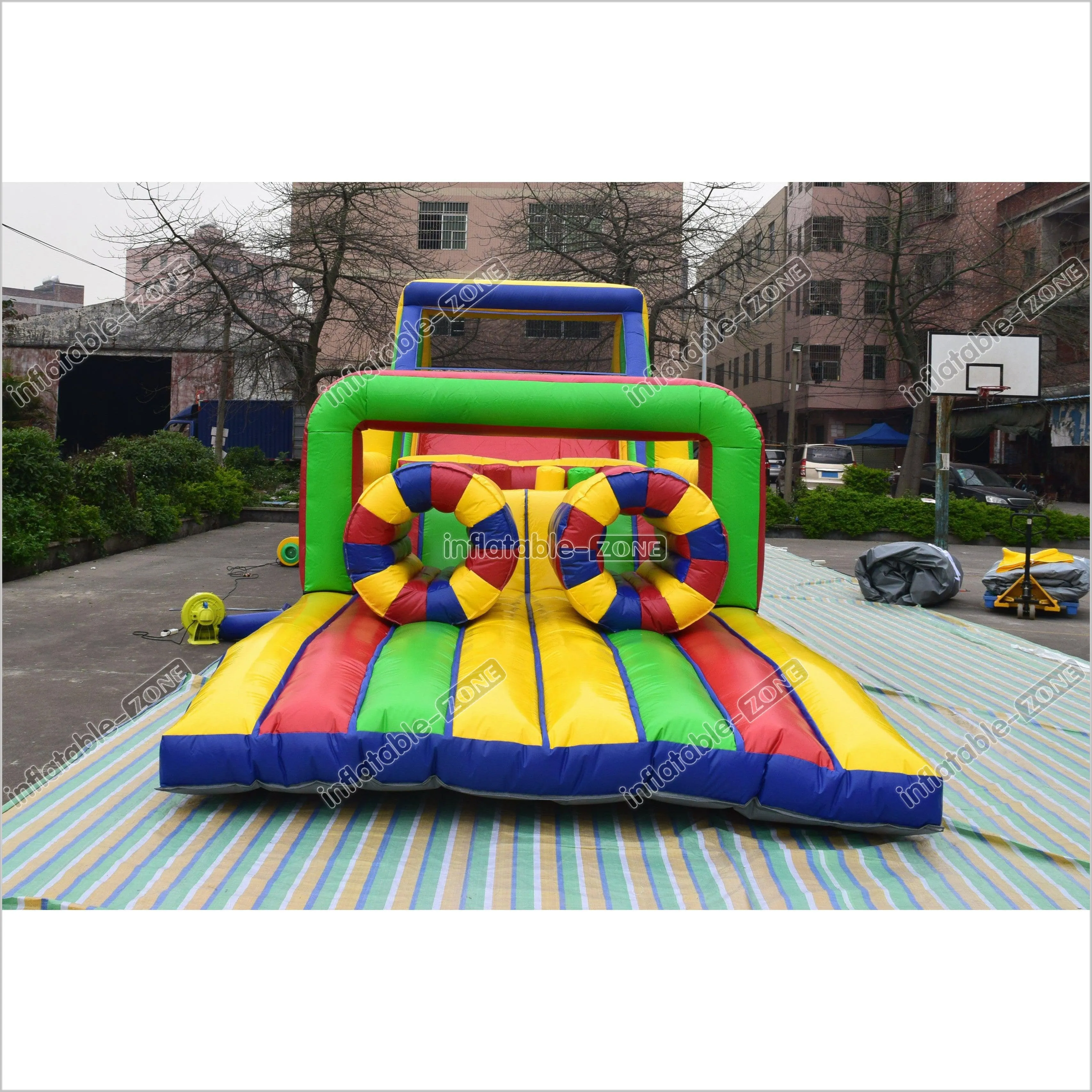 Blow Up Slide Obstacle Course Large Inflatable Assault Course Obstacle Jumpers For Rent