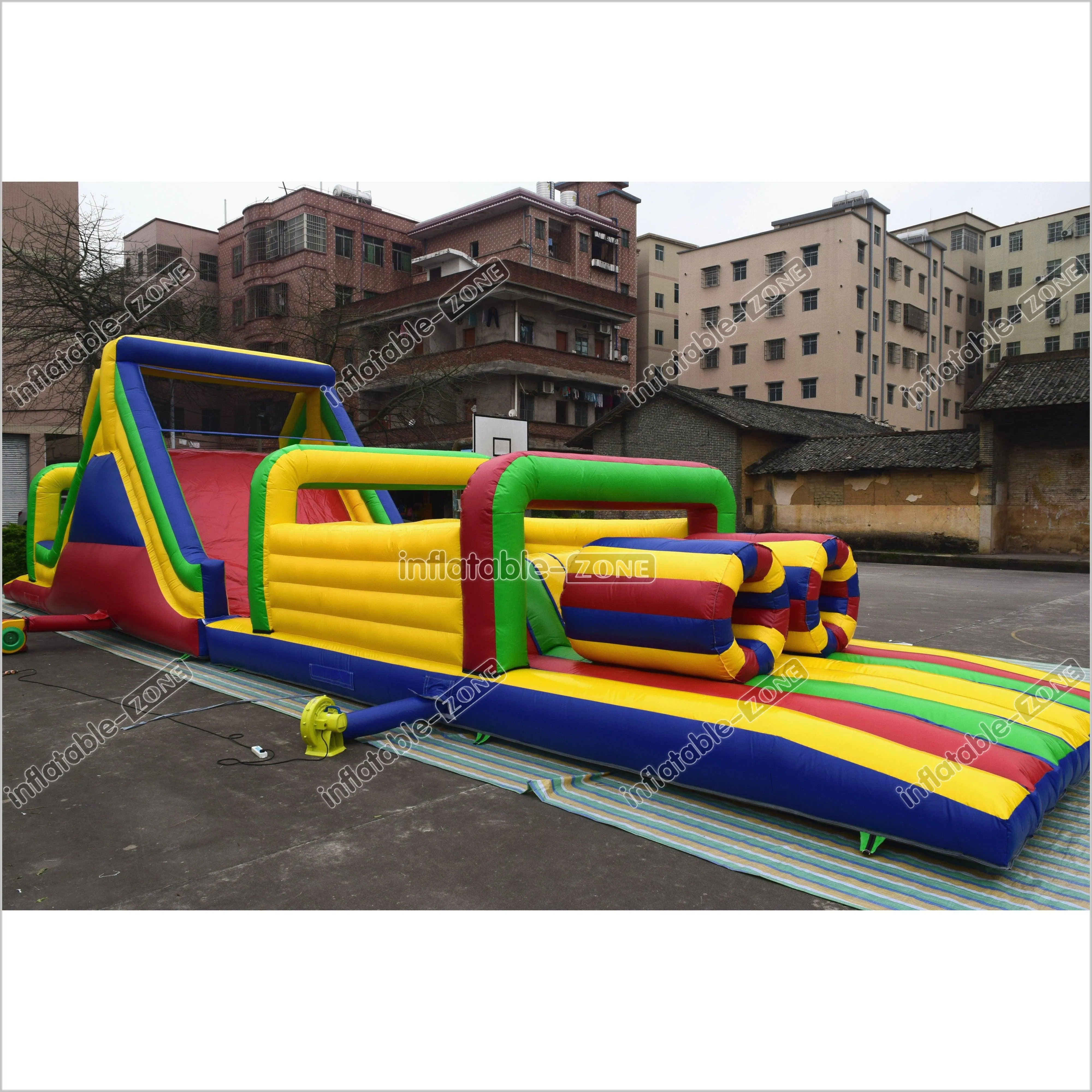 Blow Up Slide Obstacle Course Large Inflatable Assault Course Obstacle Jumpers For Rent