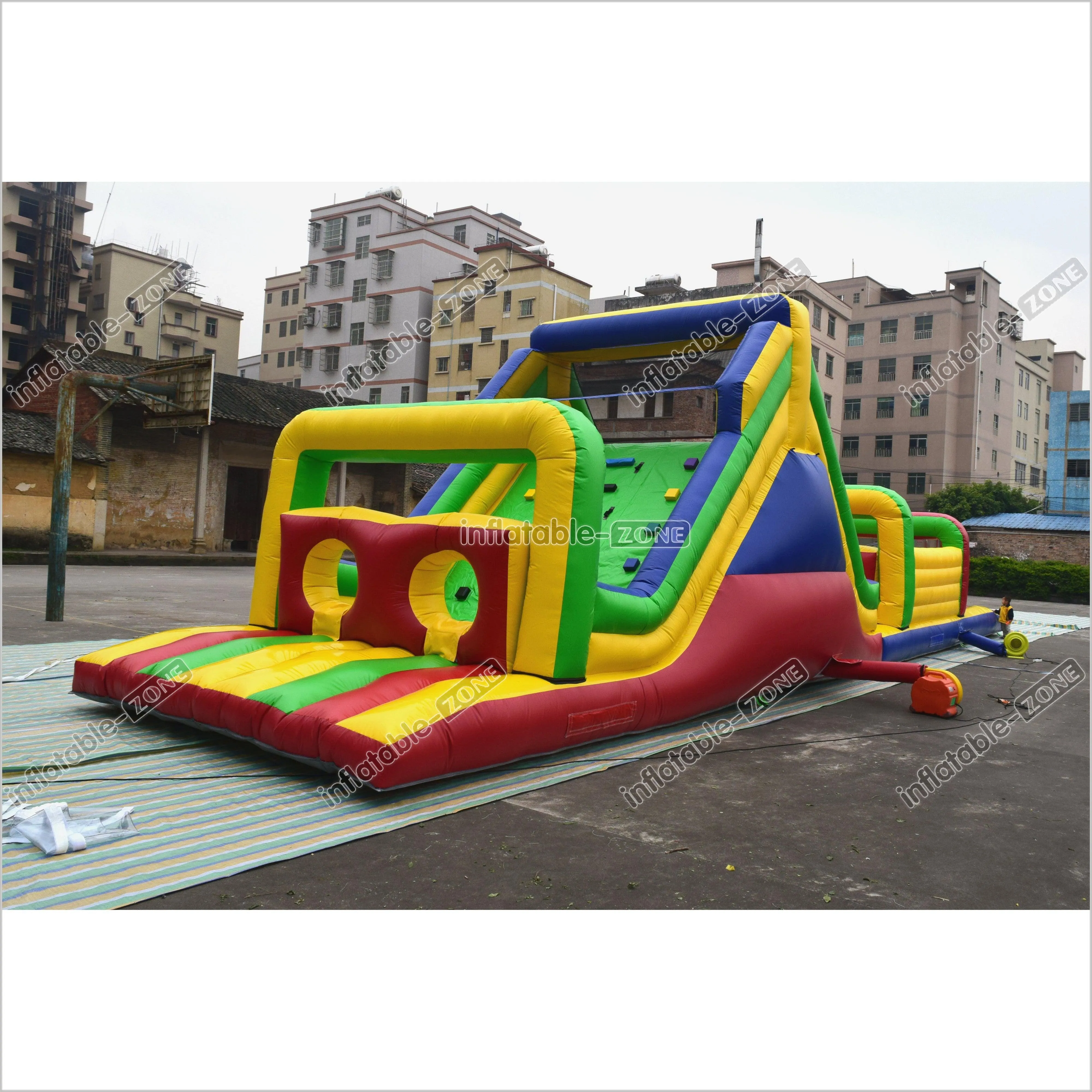 Blow Up Slide Obstacle Course Large Inflatable Assault Course Obstacle Jumpers For Rent