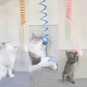 Cat Toy Self-Hi Sucker Spring Rabbit Hair Ball Interactive Play Pet Supplies Interactive Toys