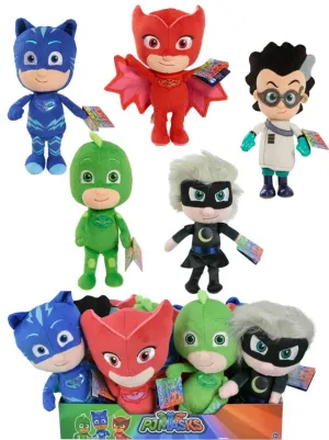 Disney Junior PJ Masks 8-Inch Plush, Featuring Romeo, Owlette, Gekko, Catboy, Luna girl - Pick your favorite one