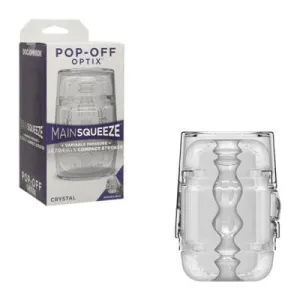 Doc Johnson Main Squeeze - Pop Off Optix Stroker - Crystal Clear