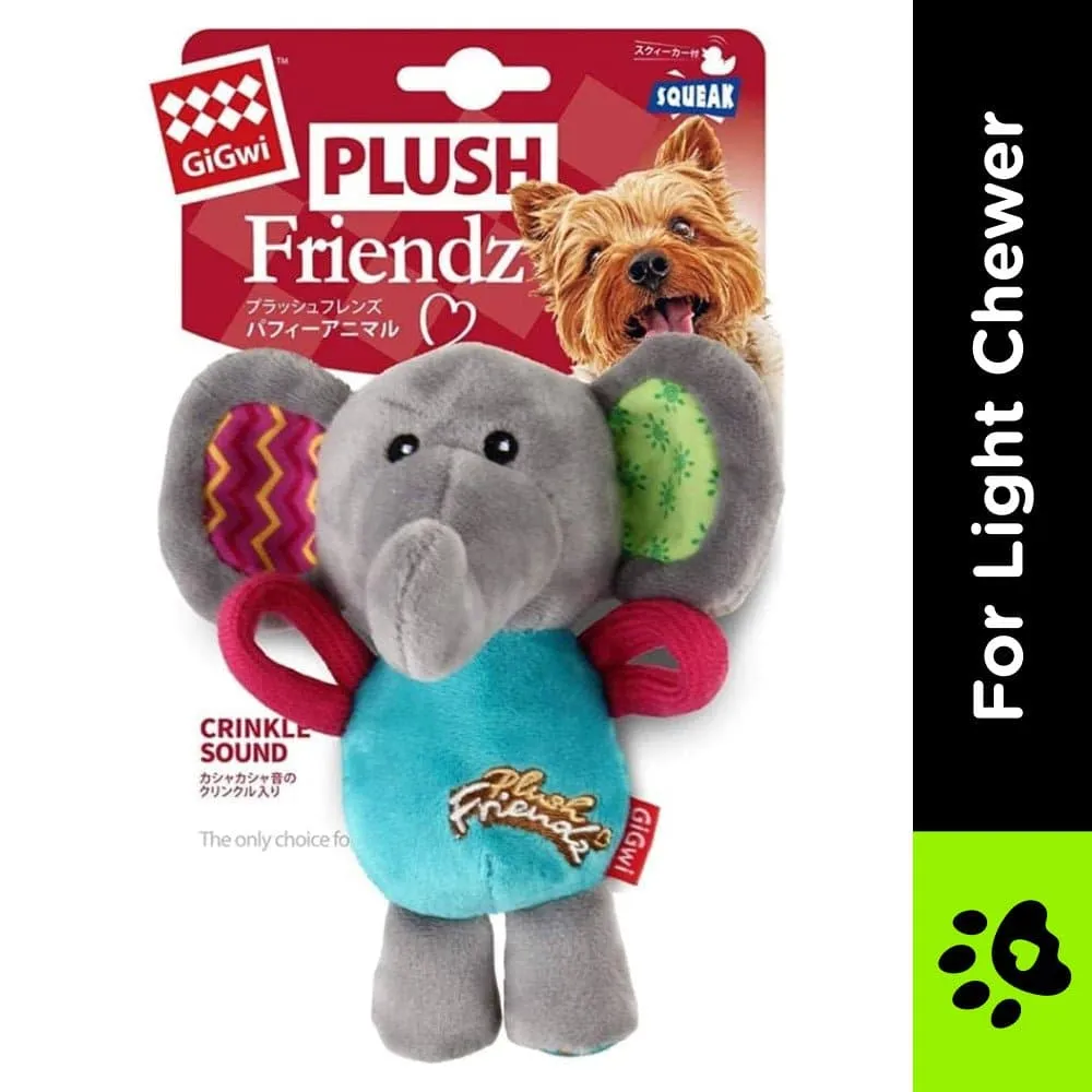 GiGwi Plush Friendz with Squeaker Elephant Toy for Dogs | For Soft Chewers