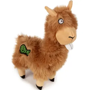 GODOG BUCK TOOTH LLAMA DURABLE PLUSH DOG TOY (SMALL, TAN)