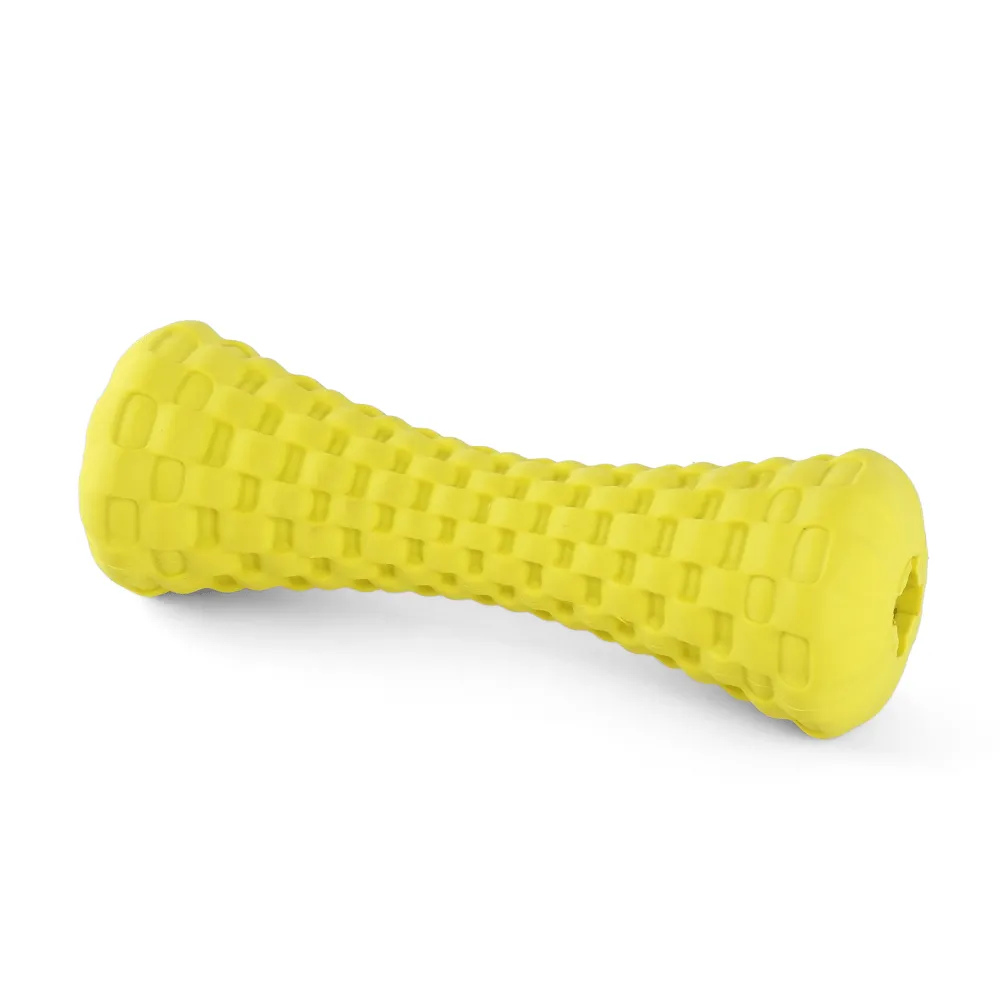 Goofy Tails Dumbbell Treat Dispensing Interactive Toys for Dogs | For Medium Chewers (Yellow)