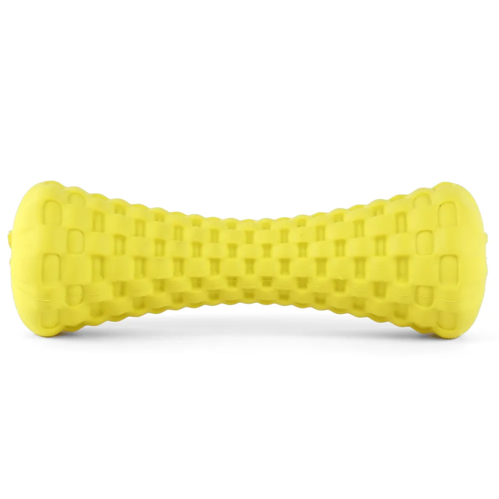 Goofy Tails Dumbbell Treat Dispensing Interactive Toys for Dogs | For Medium Chewers (Yellow)