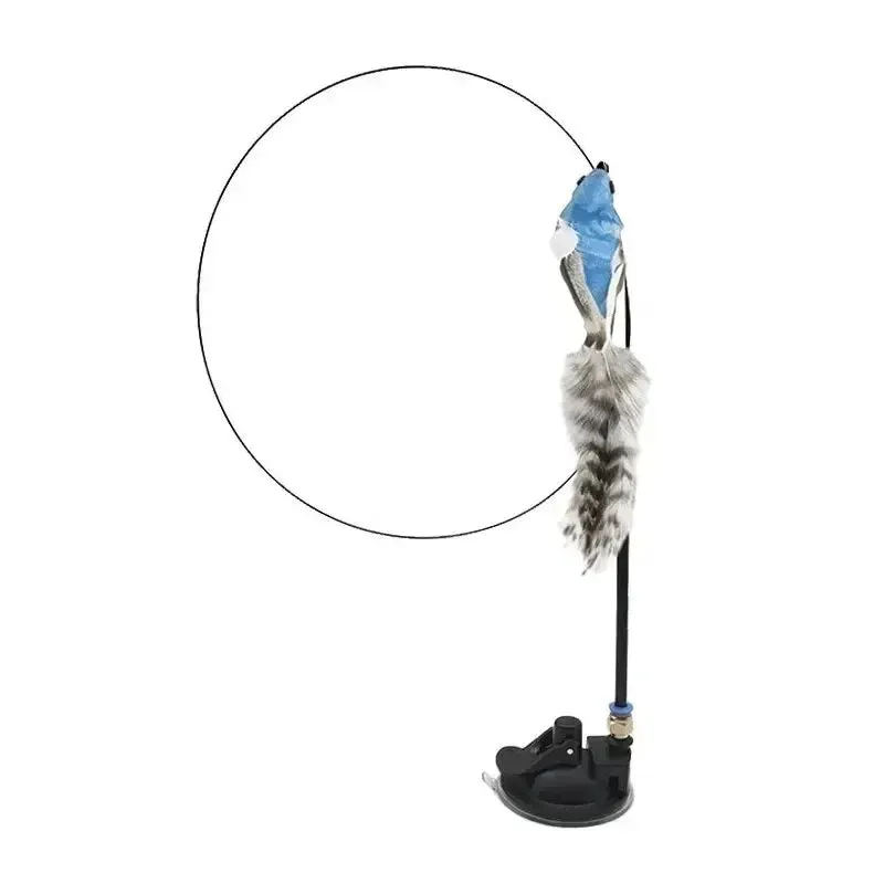 Interactive Feather Teaser Cat Toy with Bell and Suction Cup