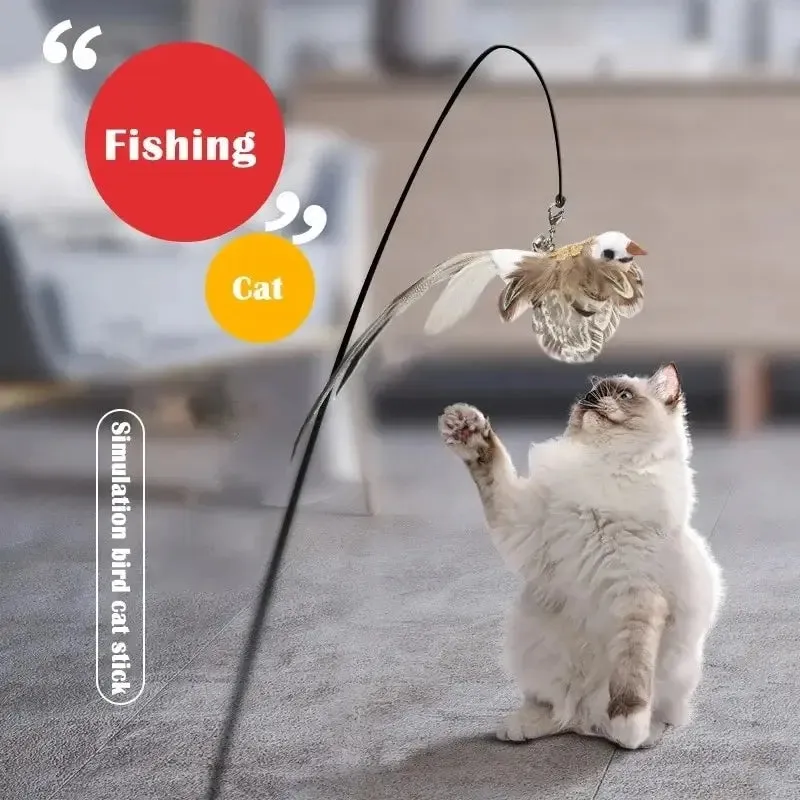 Interactive Feather Teaser Cat Toy with Bell and Suction Cup