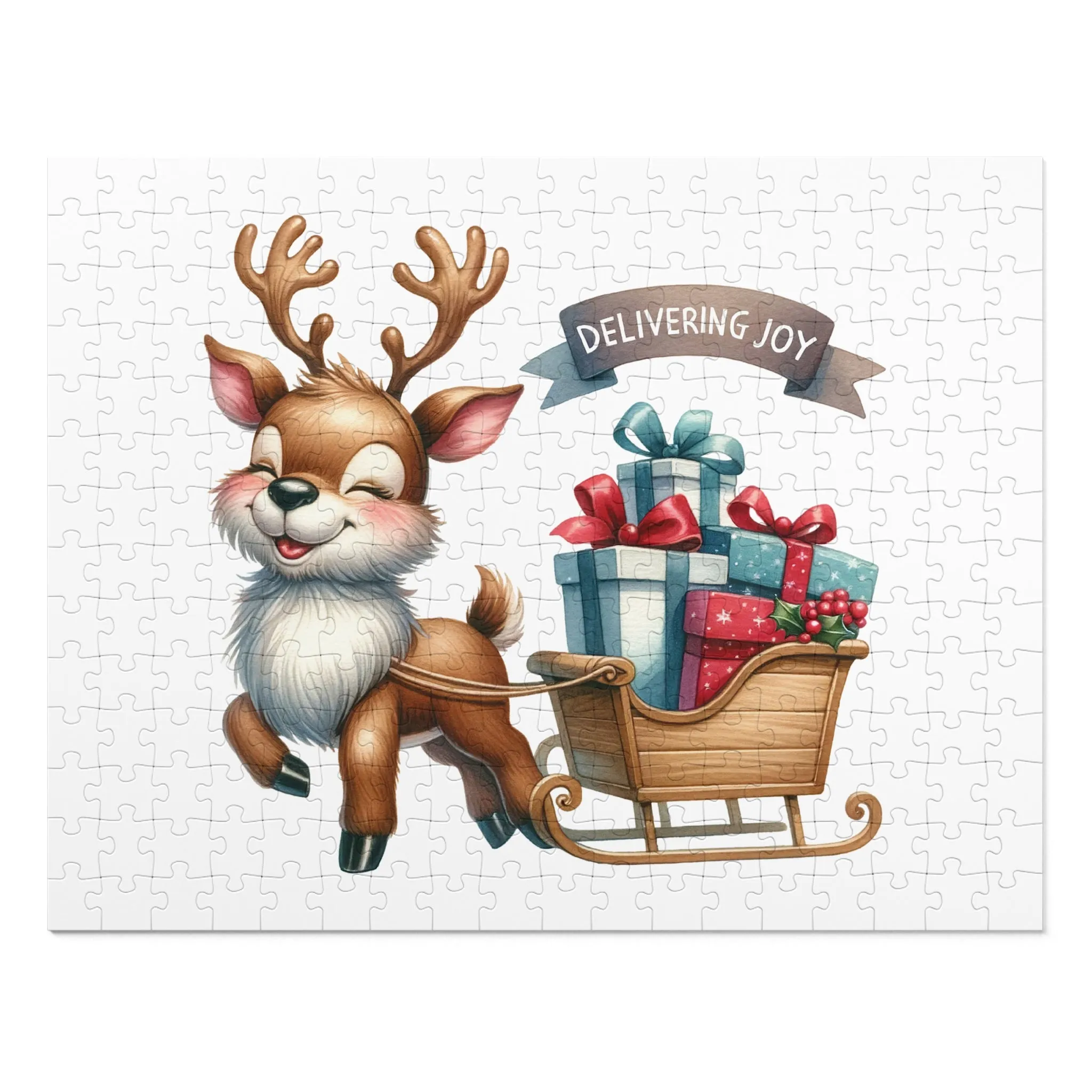 Jigsaw Puzzle, Christmas, Reindeer, Personalised/Non-Personalised (30, 110, 252, 500,1000-Piece)