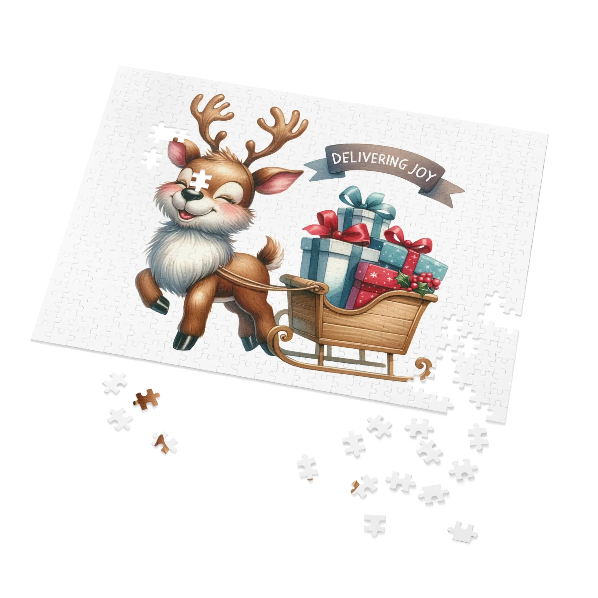 Jigsaw Puzzle, Christmas, Reindeer, Personalised/Non-Personalised (30, 110, 252, 500,1000-Piece)