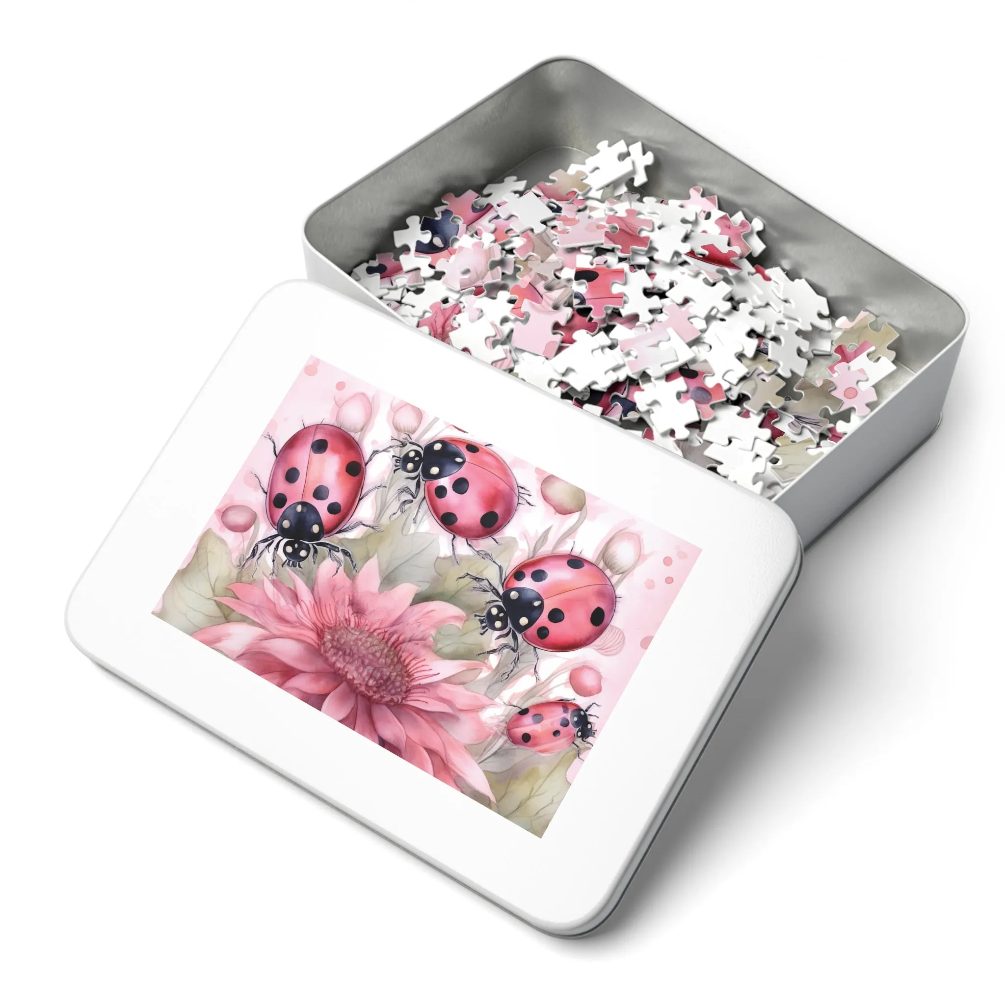 Jigsaw Puzzle, Floral, Ladybirds, Personalised/Non-Personalised (30, 110, 252, 500,1000-Piece)