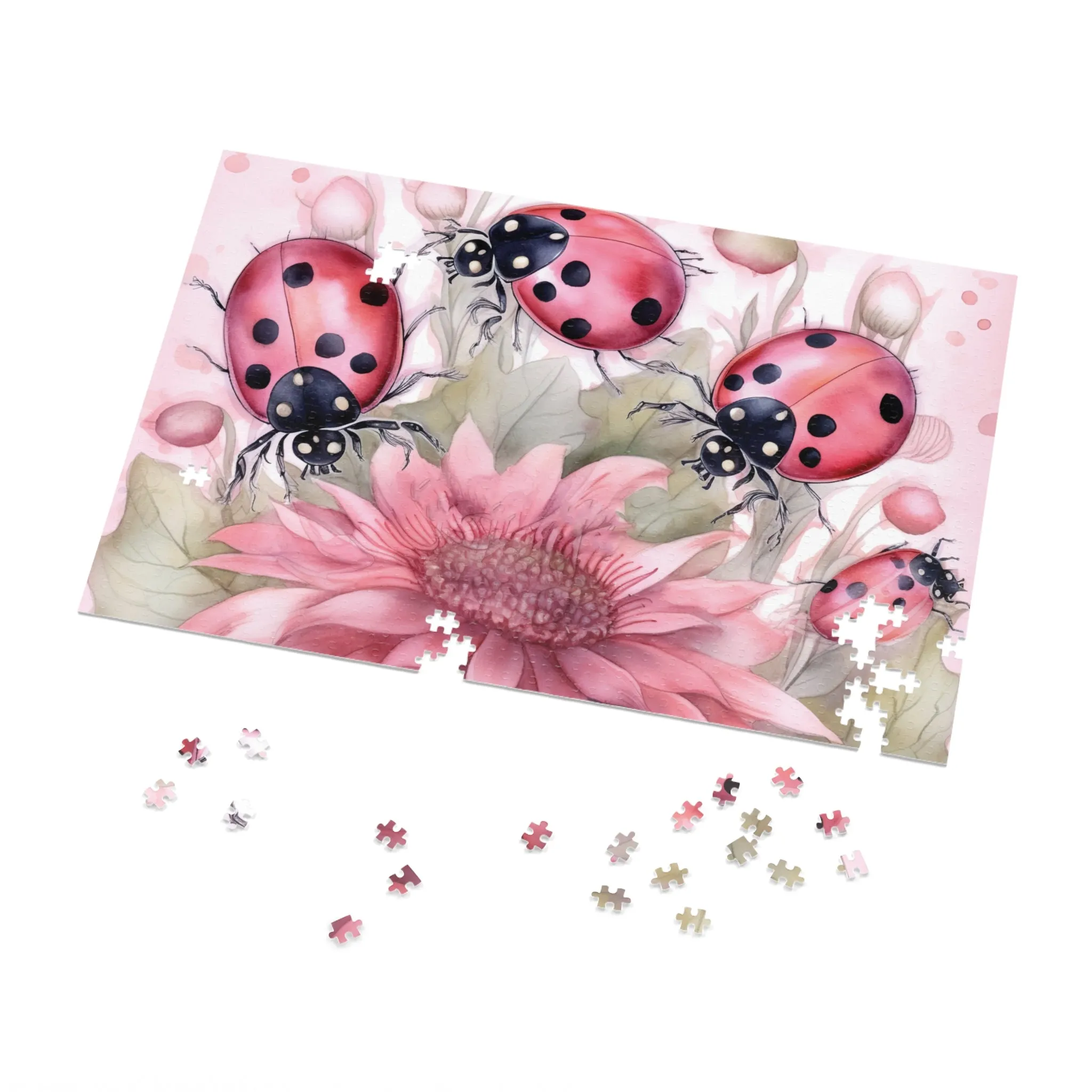 Jigsaw Puzzle, Floral, Ladybirds, Personalised/Non-Personalised (30, 110, 252, 500,1000-Piece)