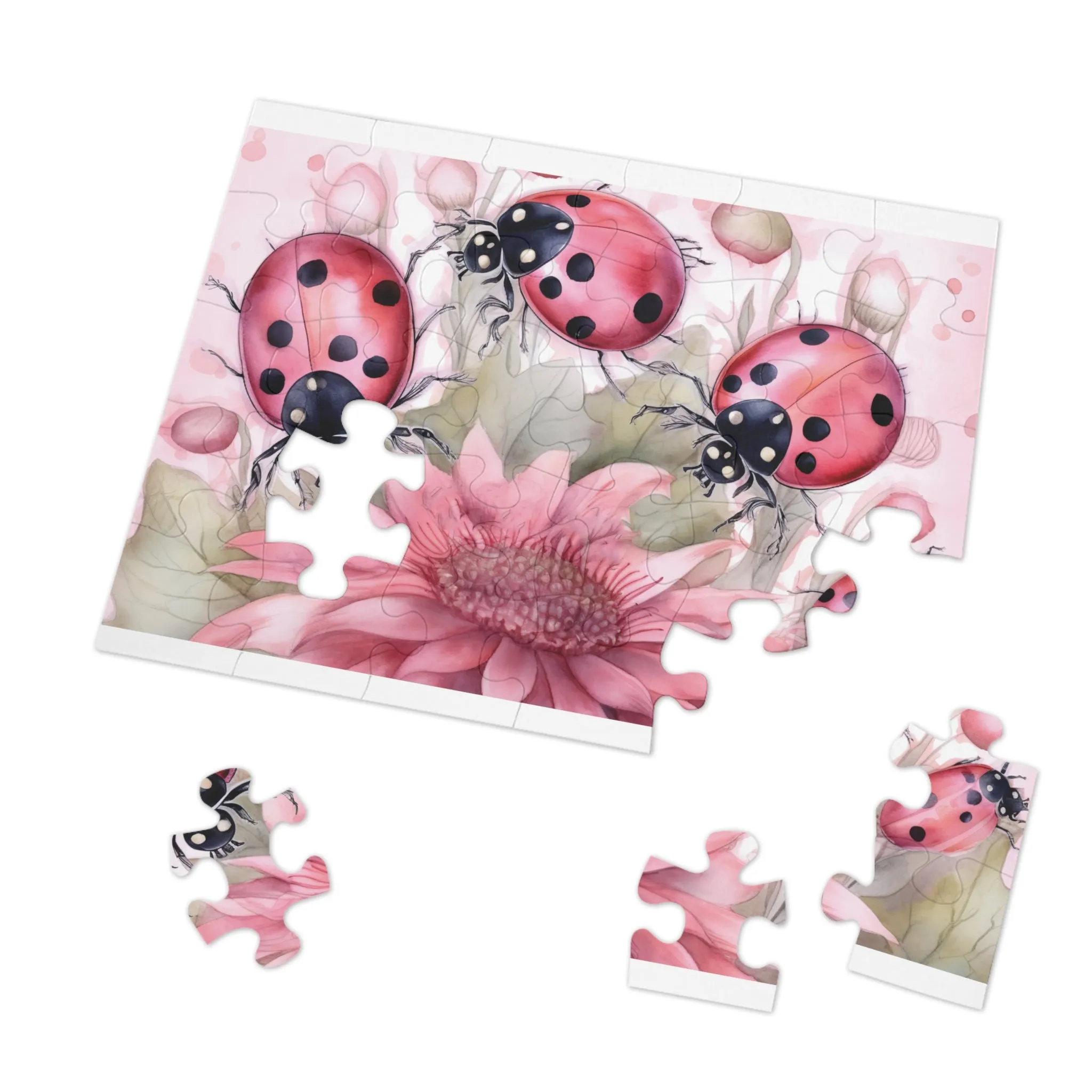 Jigsaw Puzzle, Floral, Ladybirds, Personalised/Non-Personalised (30, 110, 252, 500,1000-Piece)