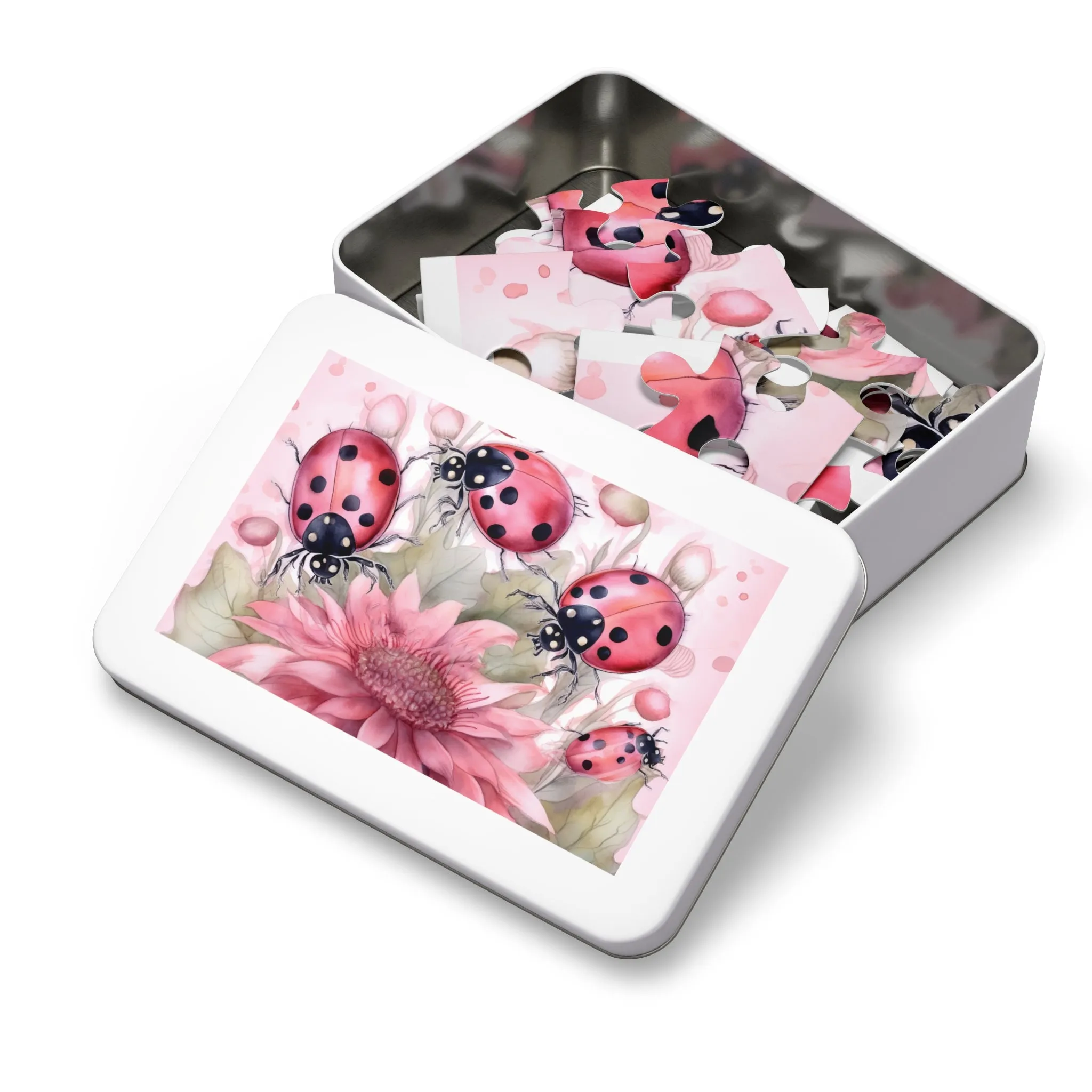 Jigsaw Puzzle, Floral, Ladybirds, Personalised/Non-Personalised (30, 110, 252, 500,1000-Piece)