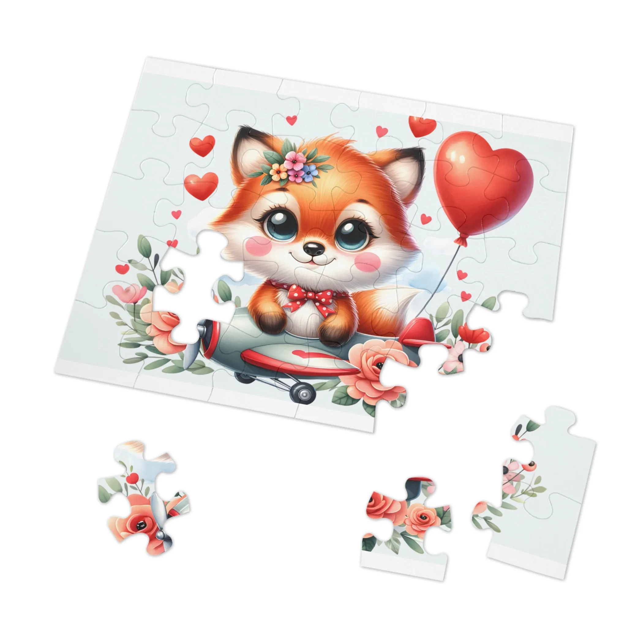 Jigsaw Puzzle, Fox in Plane, Personalised/Non-Personalised (30, 110, 252, 500,1000-Piece)