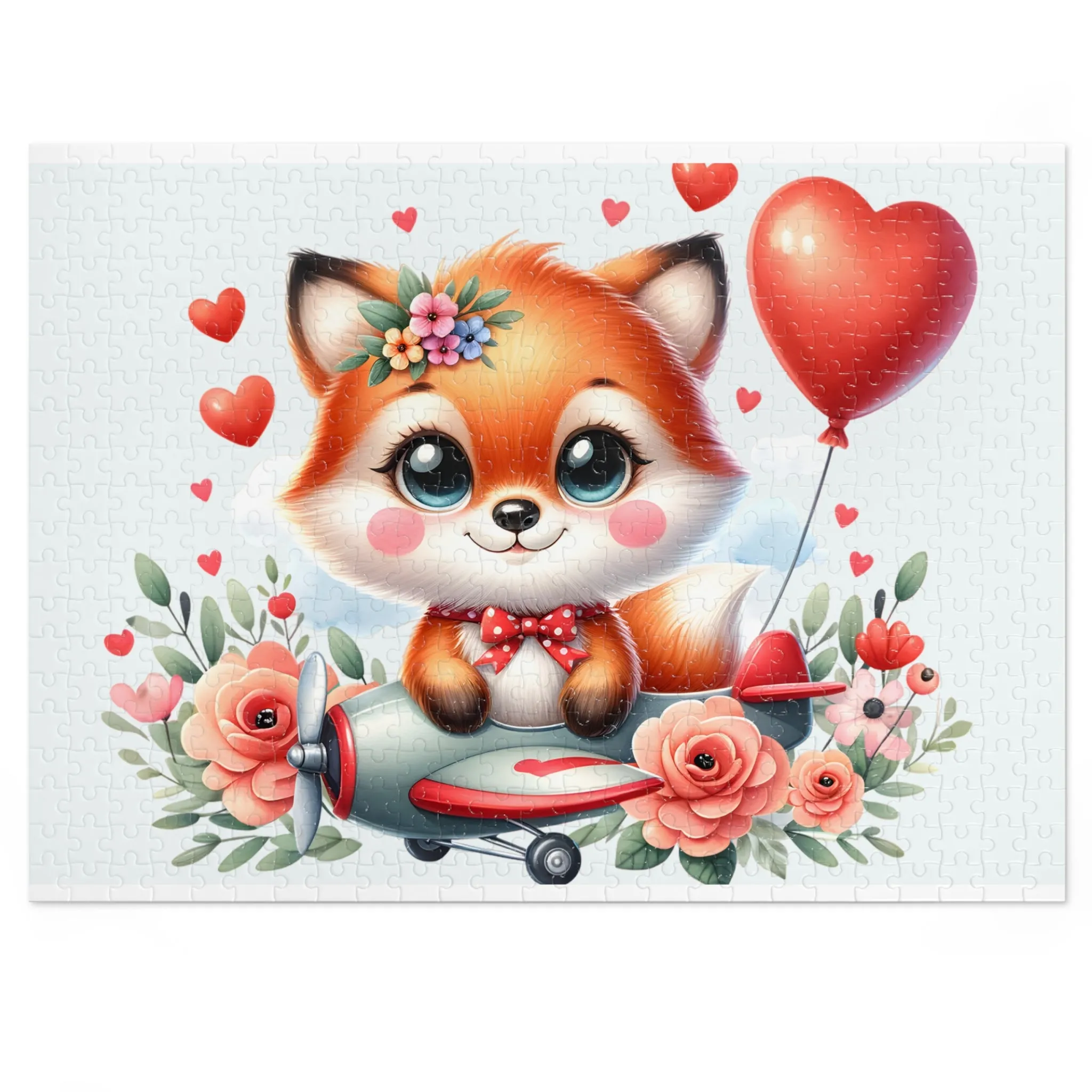 Jigsaw Puzzle, Fox in Plane, Personalised/Non-Personalised (30, 110, 252, 500,1000-Piece)