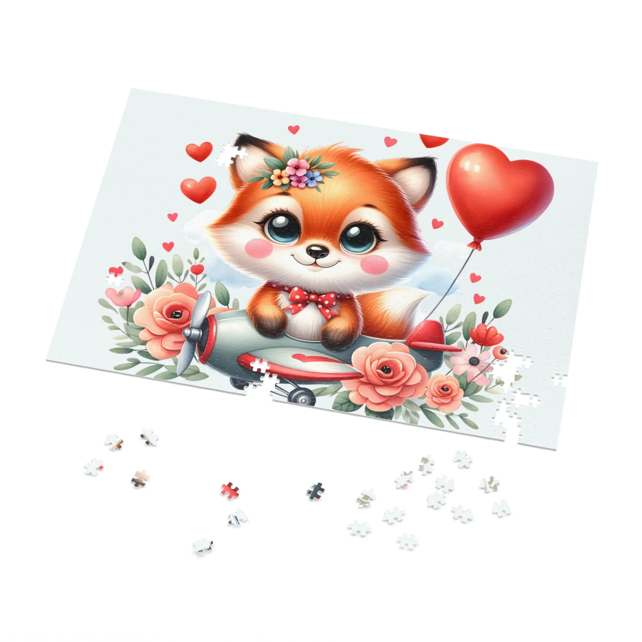 Jigsaw Puzzle, Fox in Plane, Personalised/Non-Personalised (30, 110, 252, 500,1000-Piece)