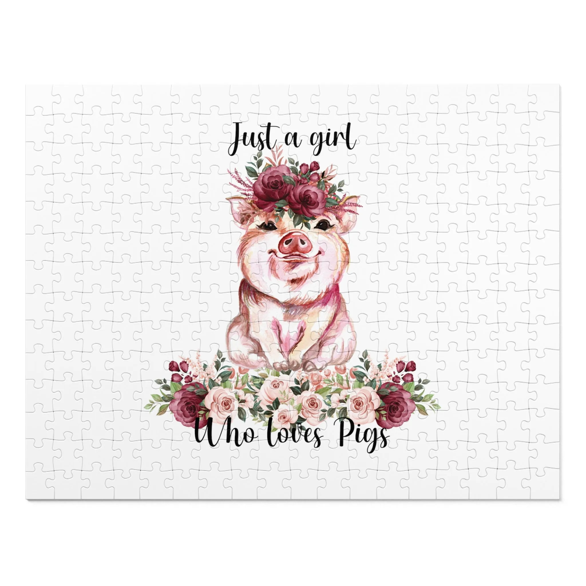 Jigsaw Puzzle, Just a Girl Who Loves Pigs, Personalised/Non-Personalised (30, 110, 252, 500,1000-Piece)