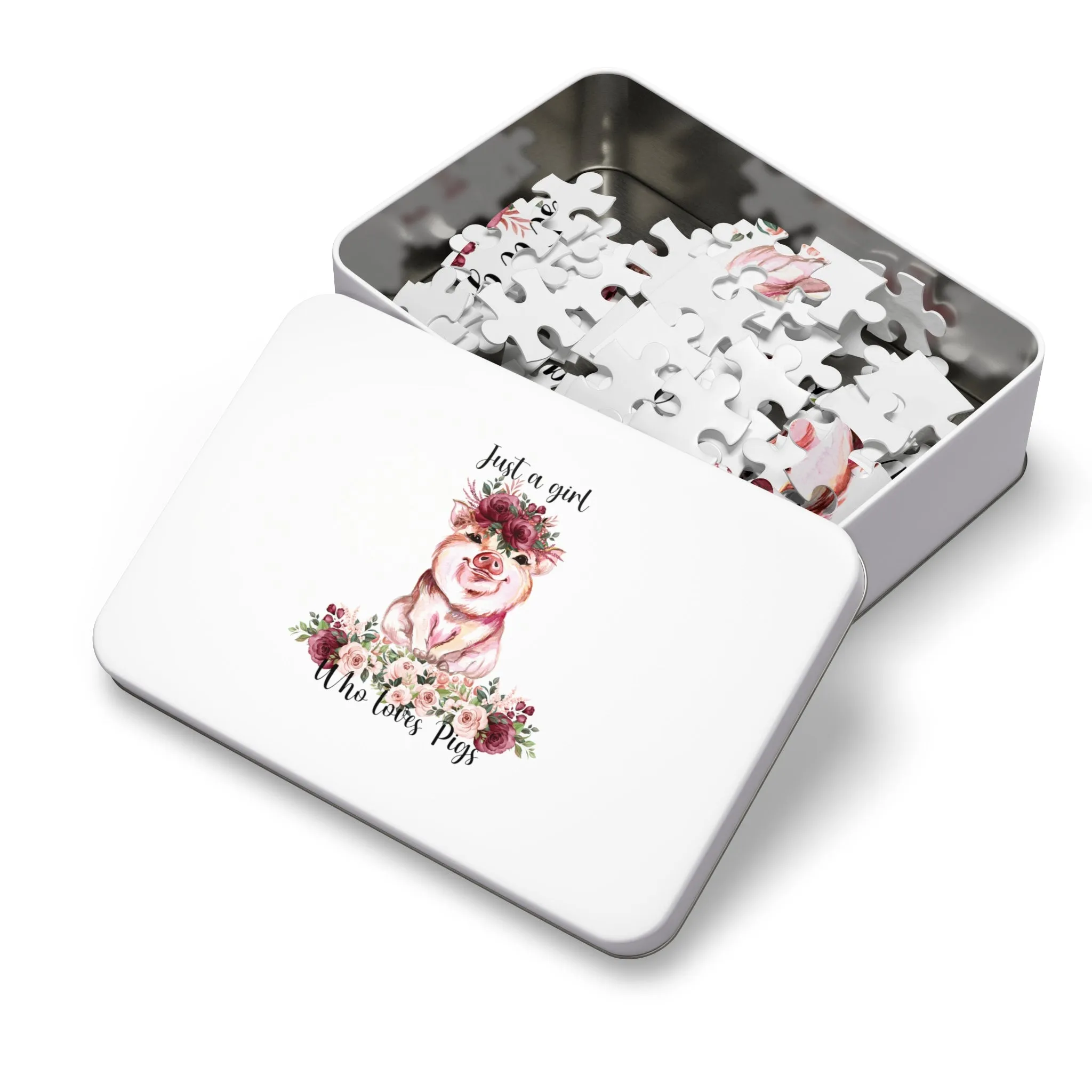 Jigsaw Puzzle, Just a Girl Who Loves Pigs, Personalised/Non-Personalised (30, 110, 252, 500,1000-Piece)