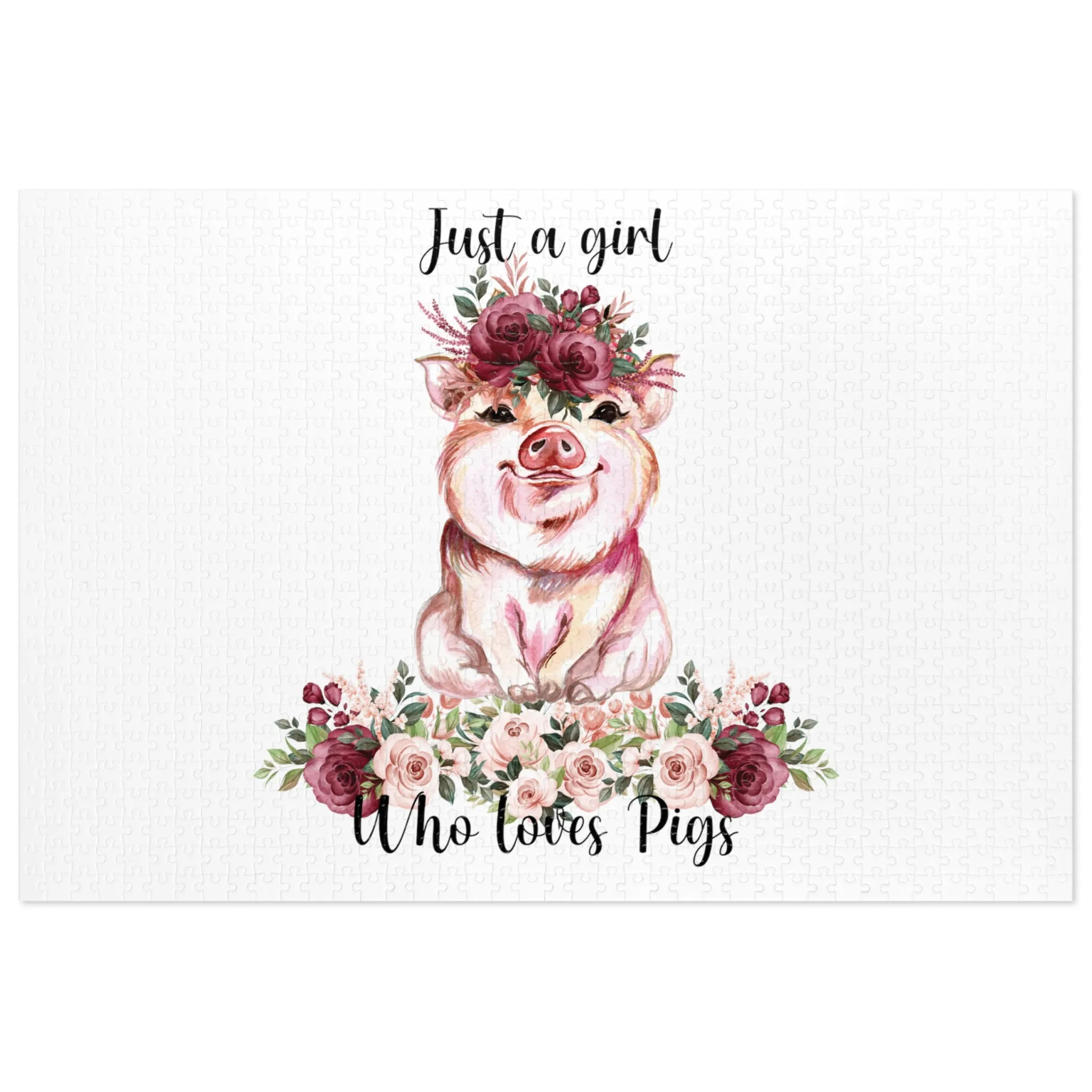 Jigsaw Puzzle, Just a Girl Who Loves Pigs, Personalised/Non-Personalised (30, 110, 252, 500,1000-Piece)