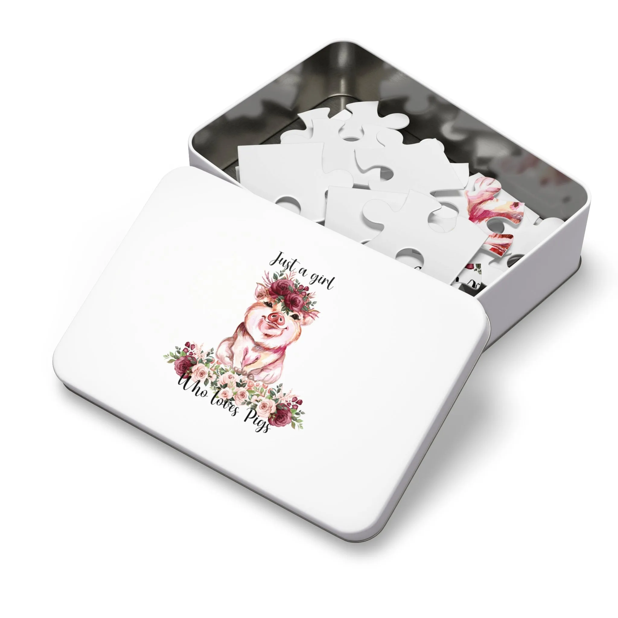 Jigsaw Puzzle, Just a Girl Who Loves Pigs, Personalised/Non-Personalised (30, 110, 252, 500,1000-Piece)