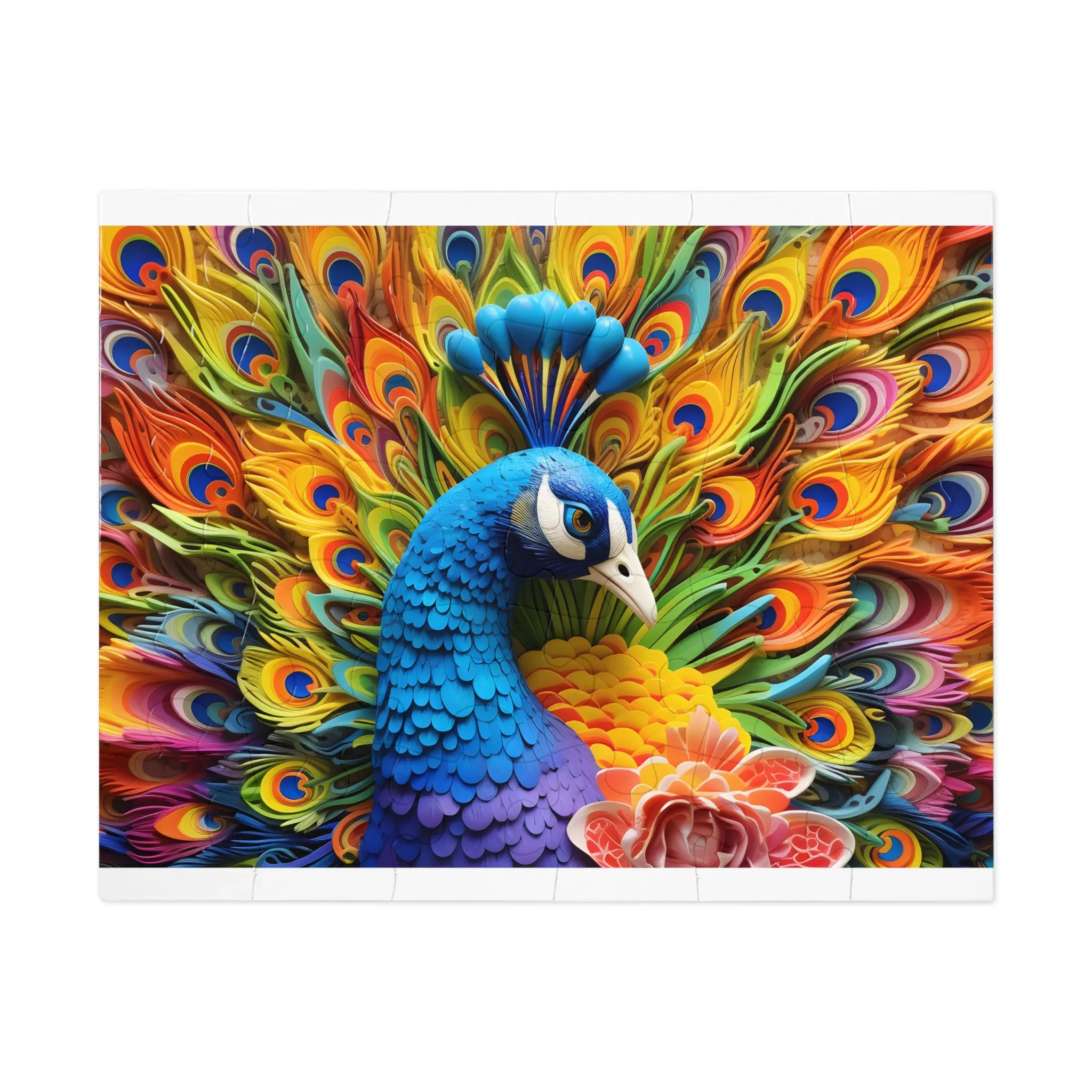 Jigsaw Puzzle, Peacock, Personalised/Non-Personalised (30, 110, 252, 500,1000-Piece)