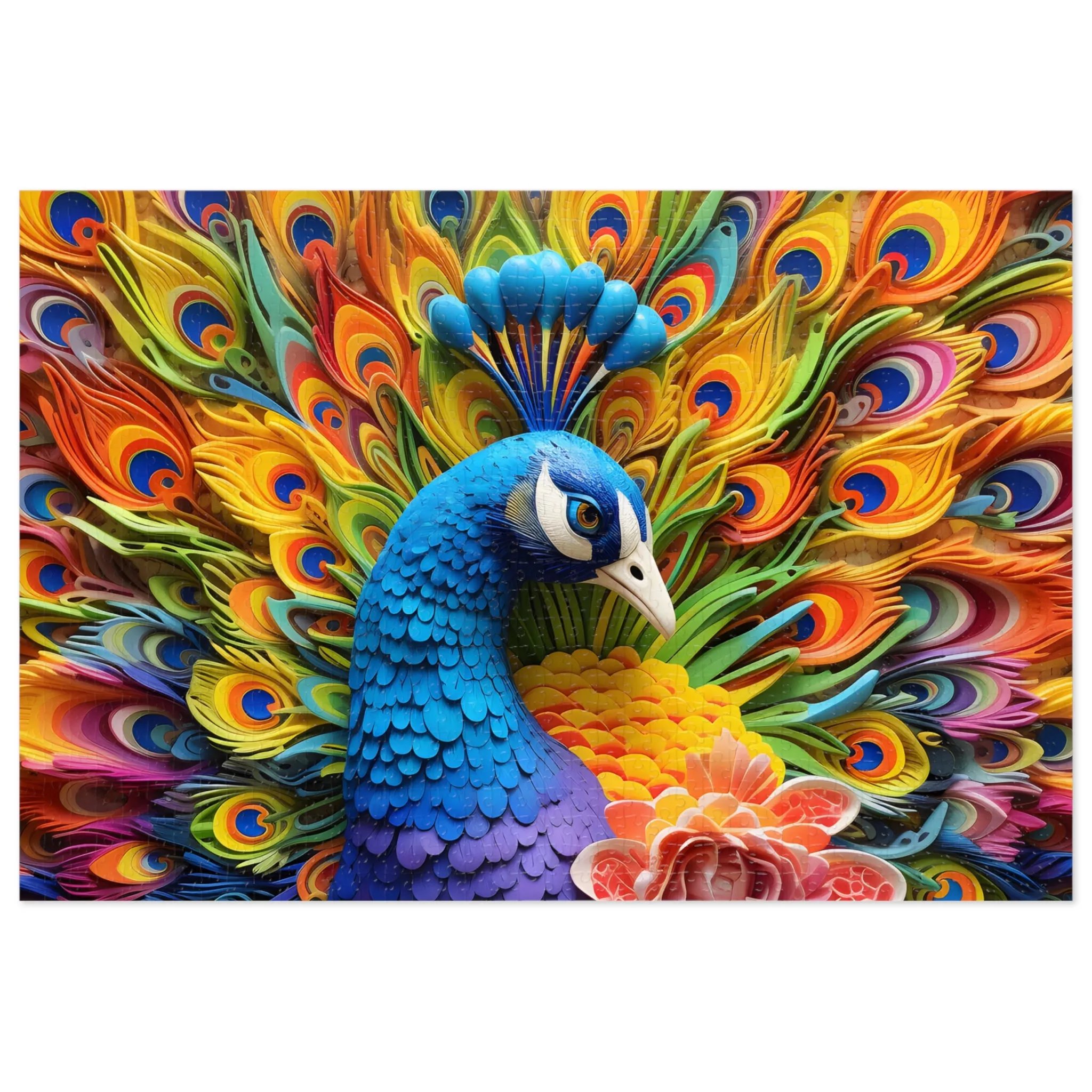 Jigsaw Puzzle, Peacock, Personalised/Non-Personalised (30, 110, 252, 500,1000-Piece)