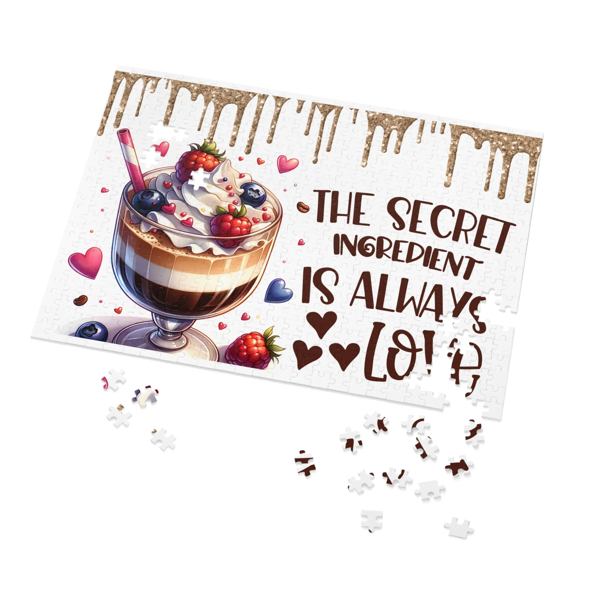 Jigsaw Puzzle, The Secret Ingredient is always Love, Personalised/Non-Personalised (30, 110, 252, 500,1000-Piece)