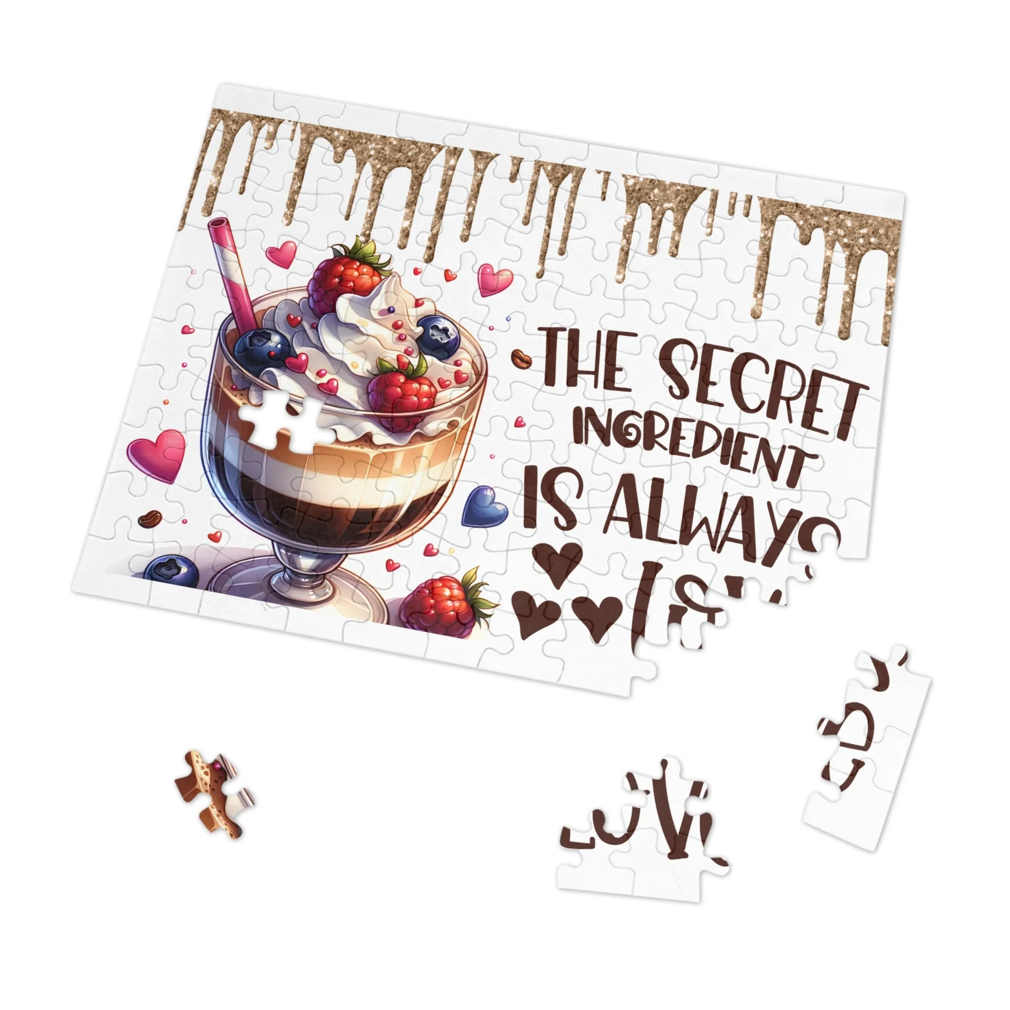 Jigsaw Puzzle, The Secret Ingredient is always Love, Personalised/Non-Personalised (30, 110, 252, 500,1000-Piece)