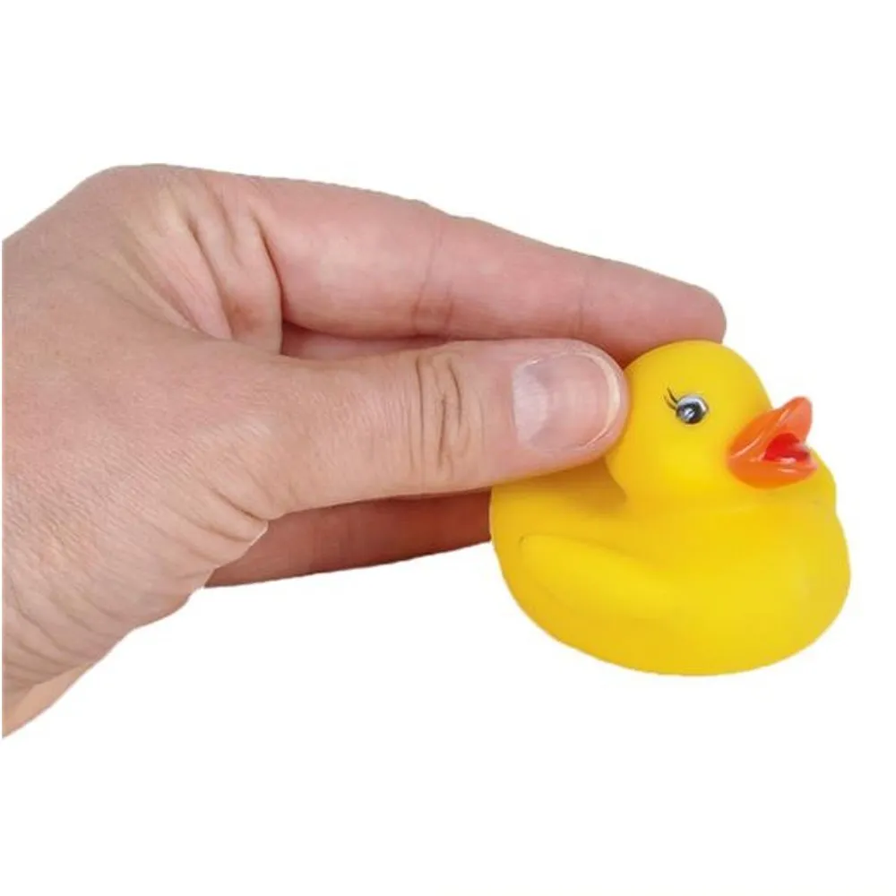 Kicko Tiny Rubber Duck Toys - 12 Pack Yellow Duckies for Kids Party Favors, on Birthdays