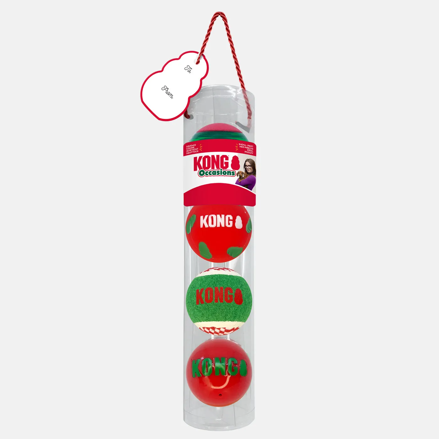 KONG Holiday Occasions Balls 4 Pack