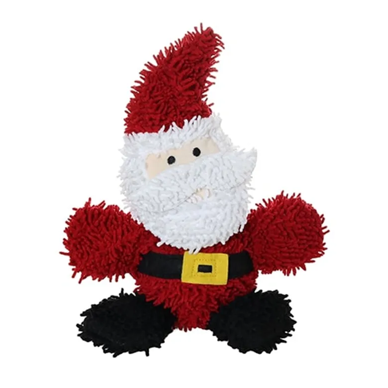 Mighty Microfibre Dog Squeaky Toy, Ball Santa