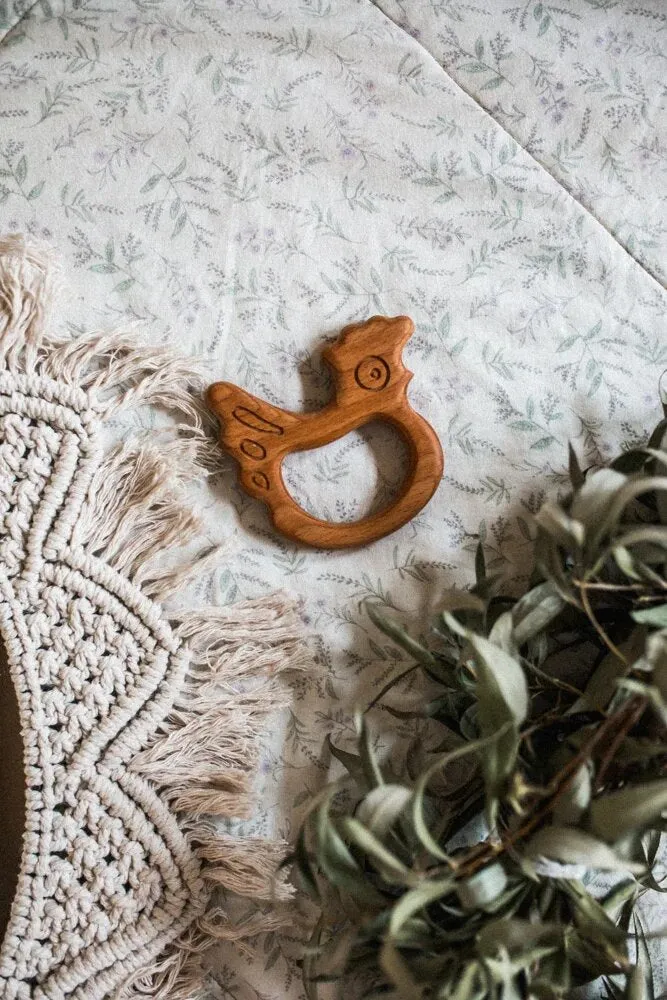 Organic Wooden Teether toy Chicken