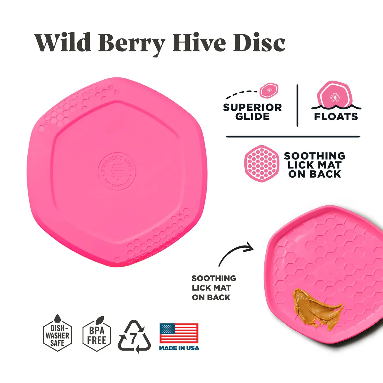 Project Hive - Hive Disc & Lick Mat - Wild Berry Scent (For Dogs)