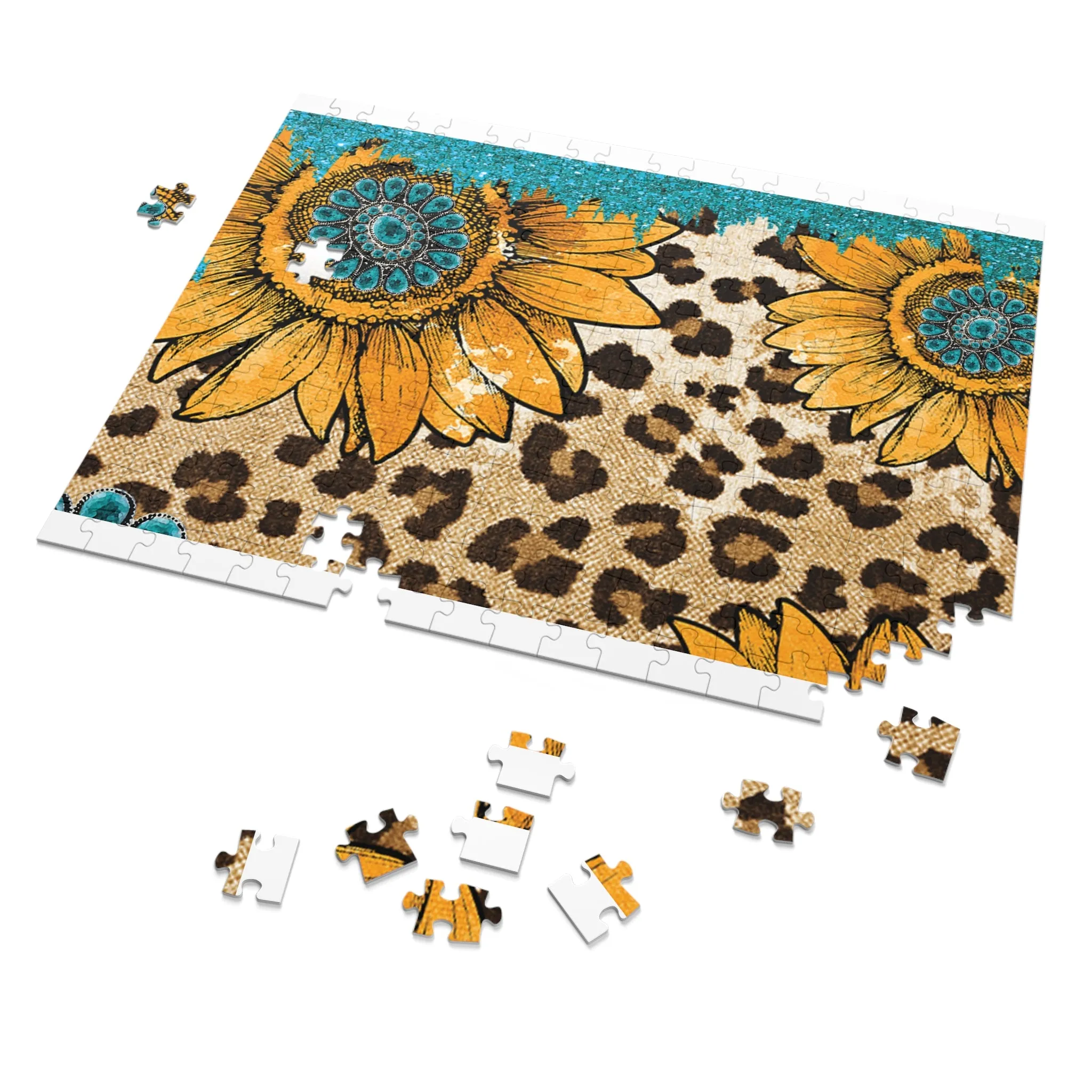 Puzzle, Western, Sunflowers, Personalised/Non-Personalised (30, 110, 252, 500,1000-Piece) awd-604