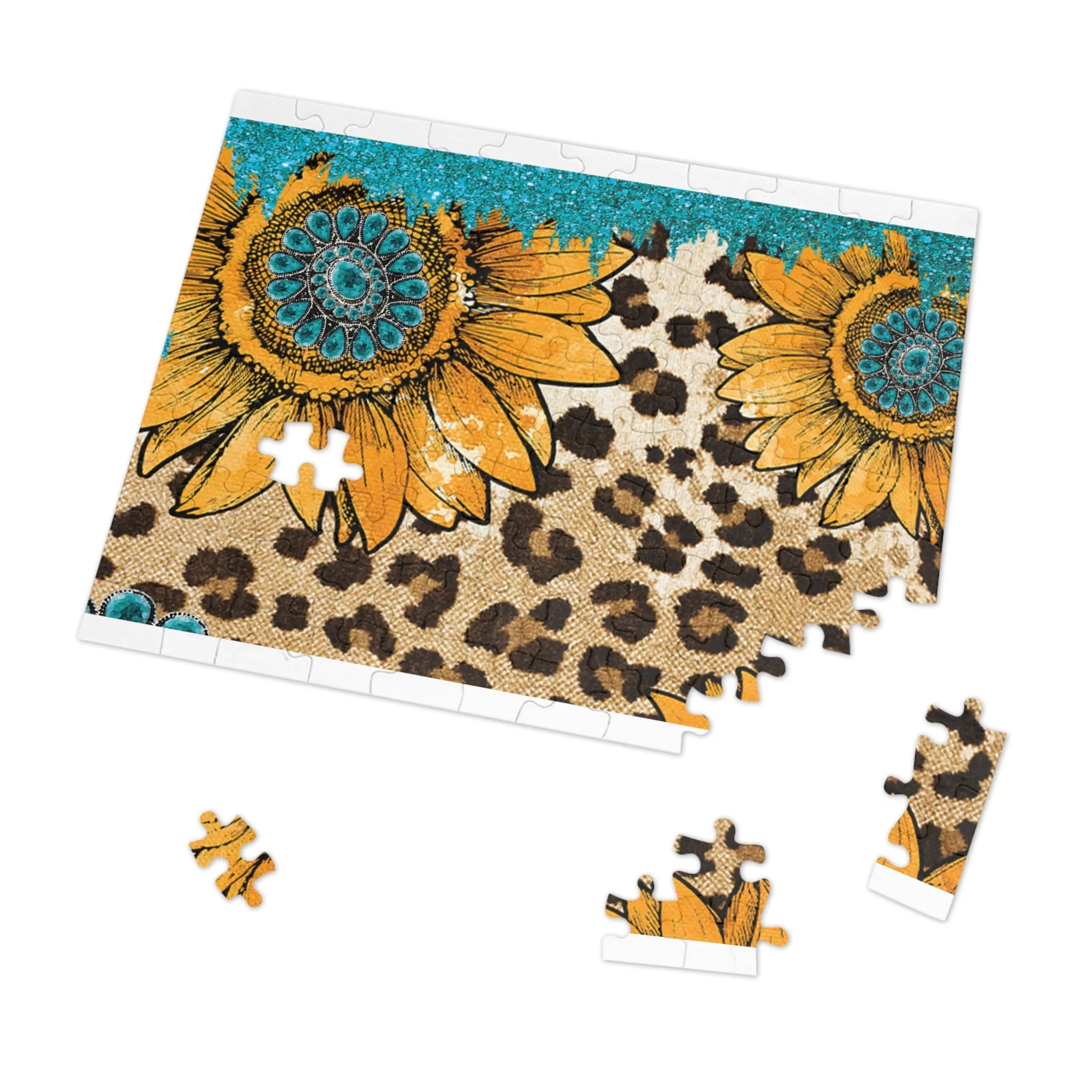 Puzzle, Western, Sunflowers, Personalised/Non-Personalised (30, 110, 252, 500,1000-Piece) awd-604