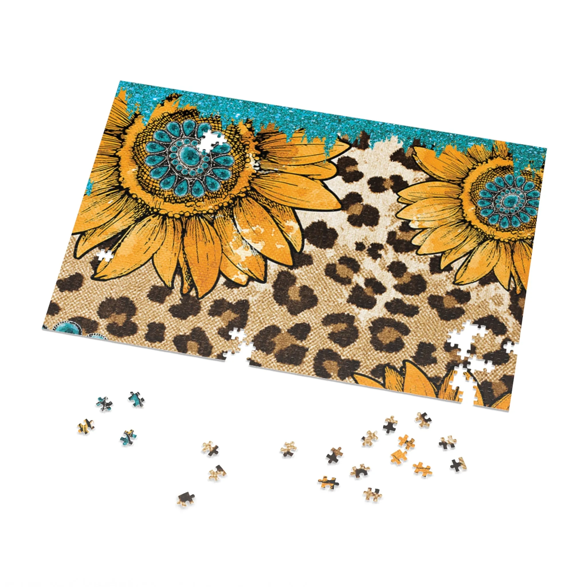 Puzzle, Western, Sunflowers, Personalised/Non-Personalised (30, 110, 252, 500,1000-Piece) awd-604