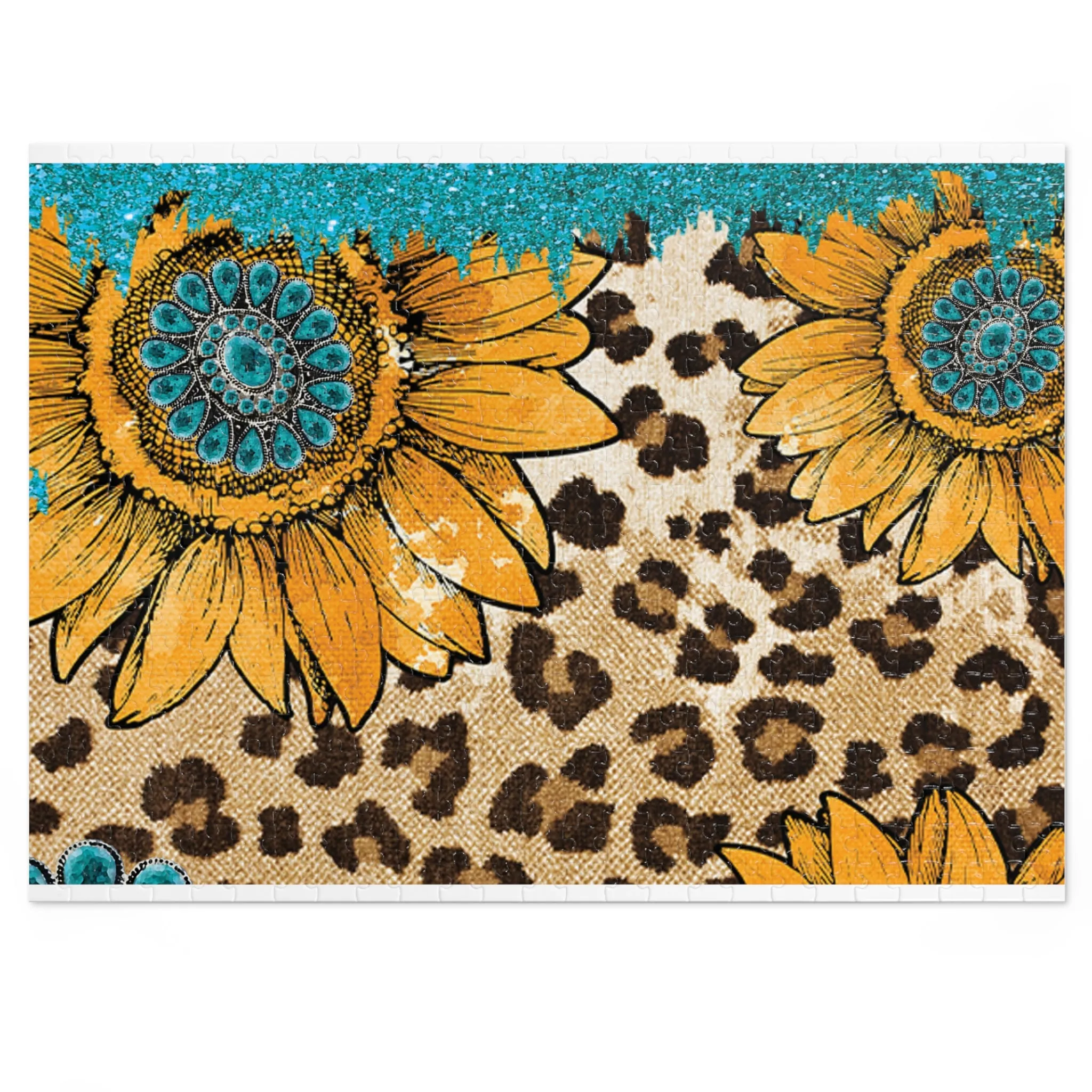 Puzzle, Western, Sunflowers, Personalised/Non-Personalised (30, 110, 252, 500,1000-Piece) awd-604