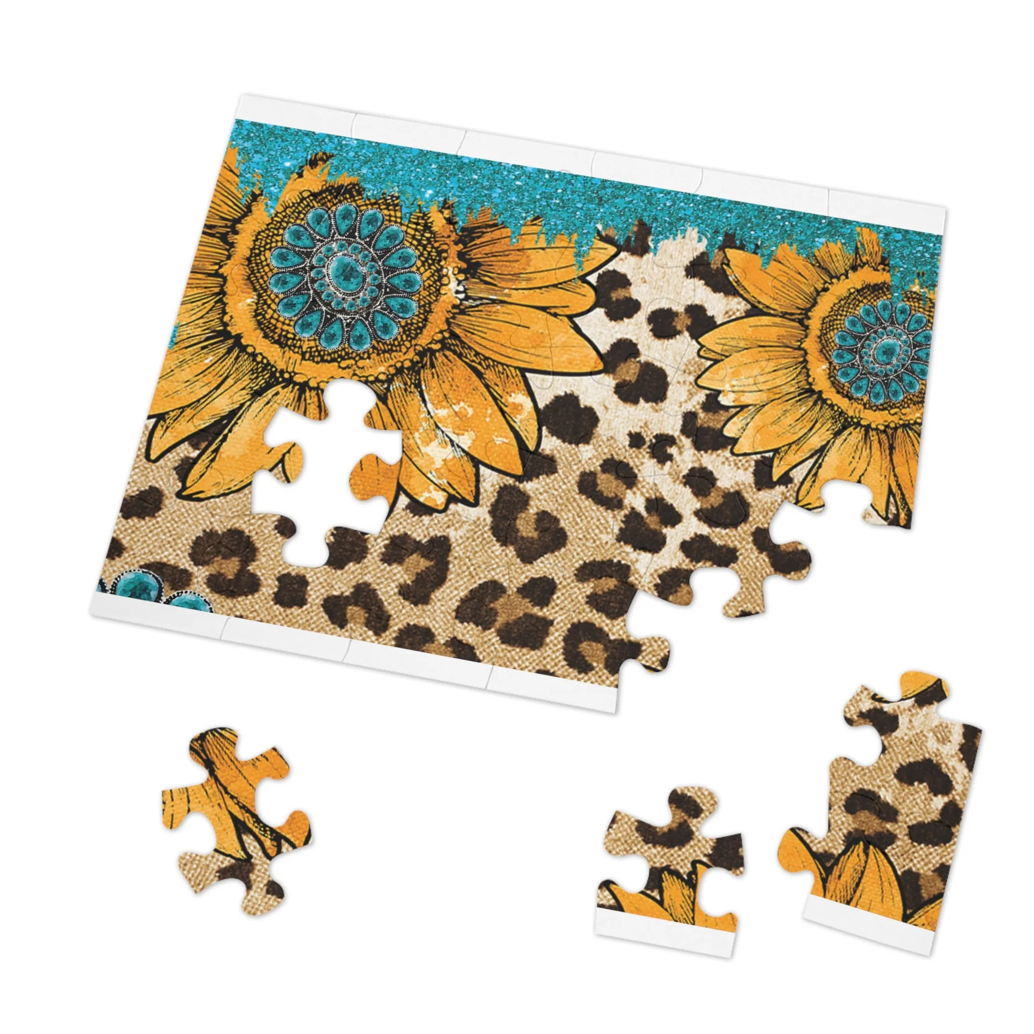 Puzzle, Western, Sunflowers, Personalised/Non-Personalised (30, 110, 252, 500,1000-Piece) awd-604