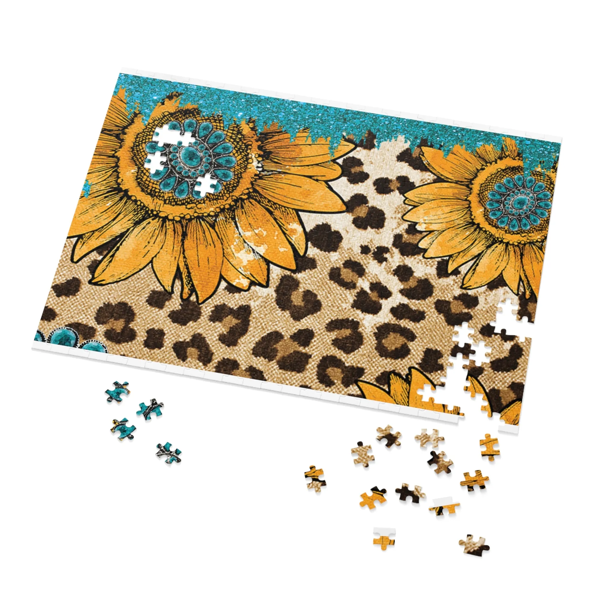 Puzzle, Western, Sunflowers, Personalised/Non-Personalised (30, 110, 252, 500,1000-Piece) awd-604