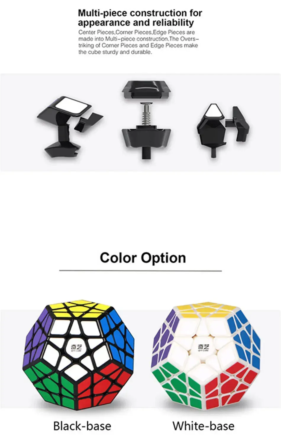 QIYI Speed Megaminx Magic Cube - Stickerless 12-Sided Puzzle Toy for Kids