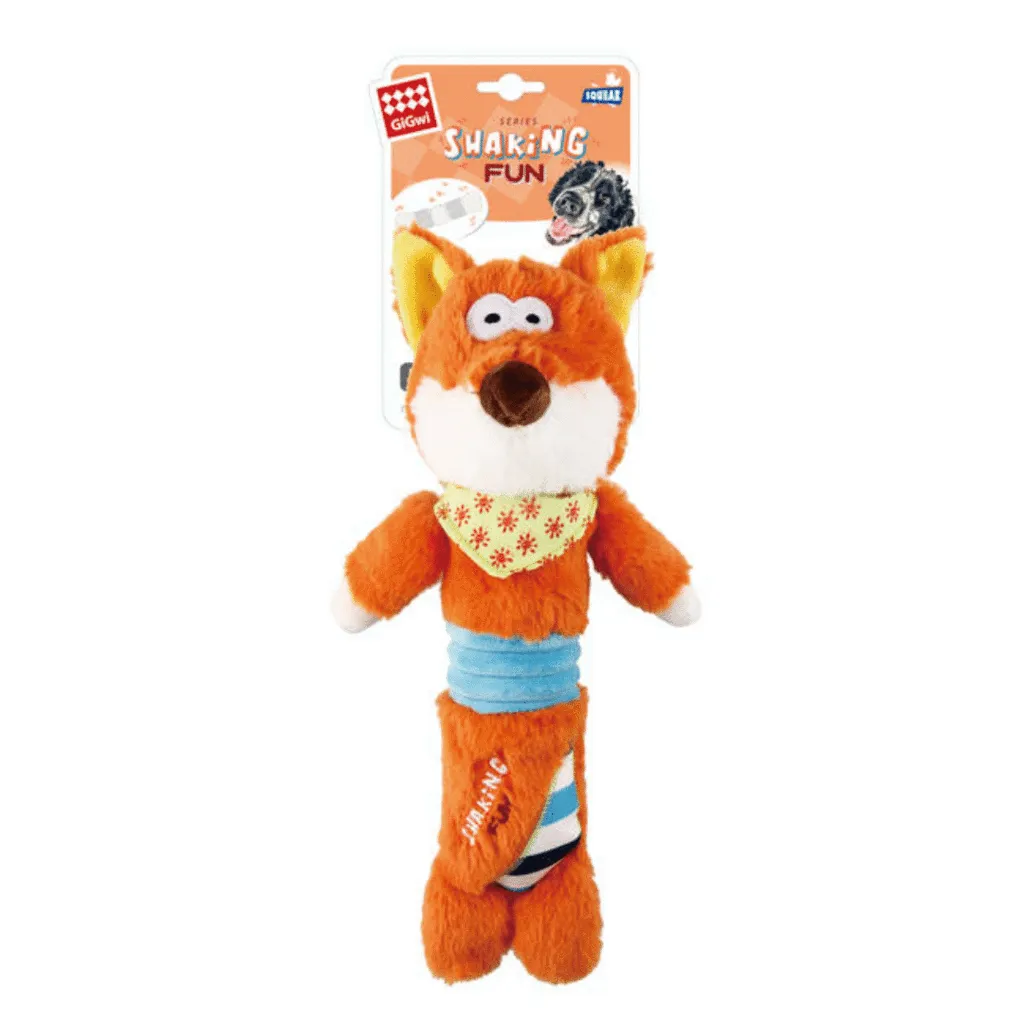 Shaking Fun -Fox-plush dog toy with squeaker inside