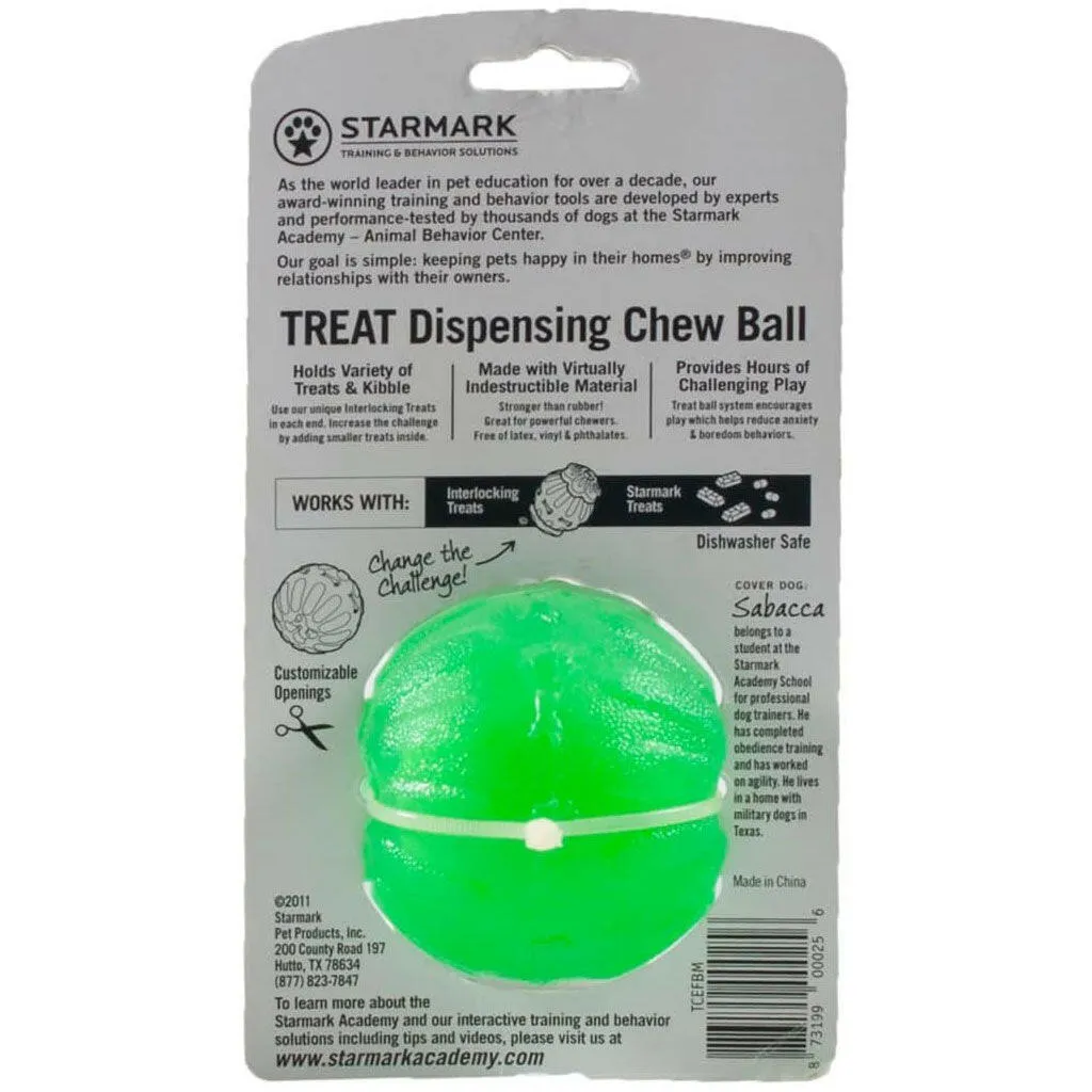 Starmark Treat Dispensing Chew Ball Tough Dog Toy