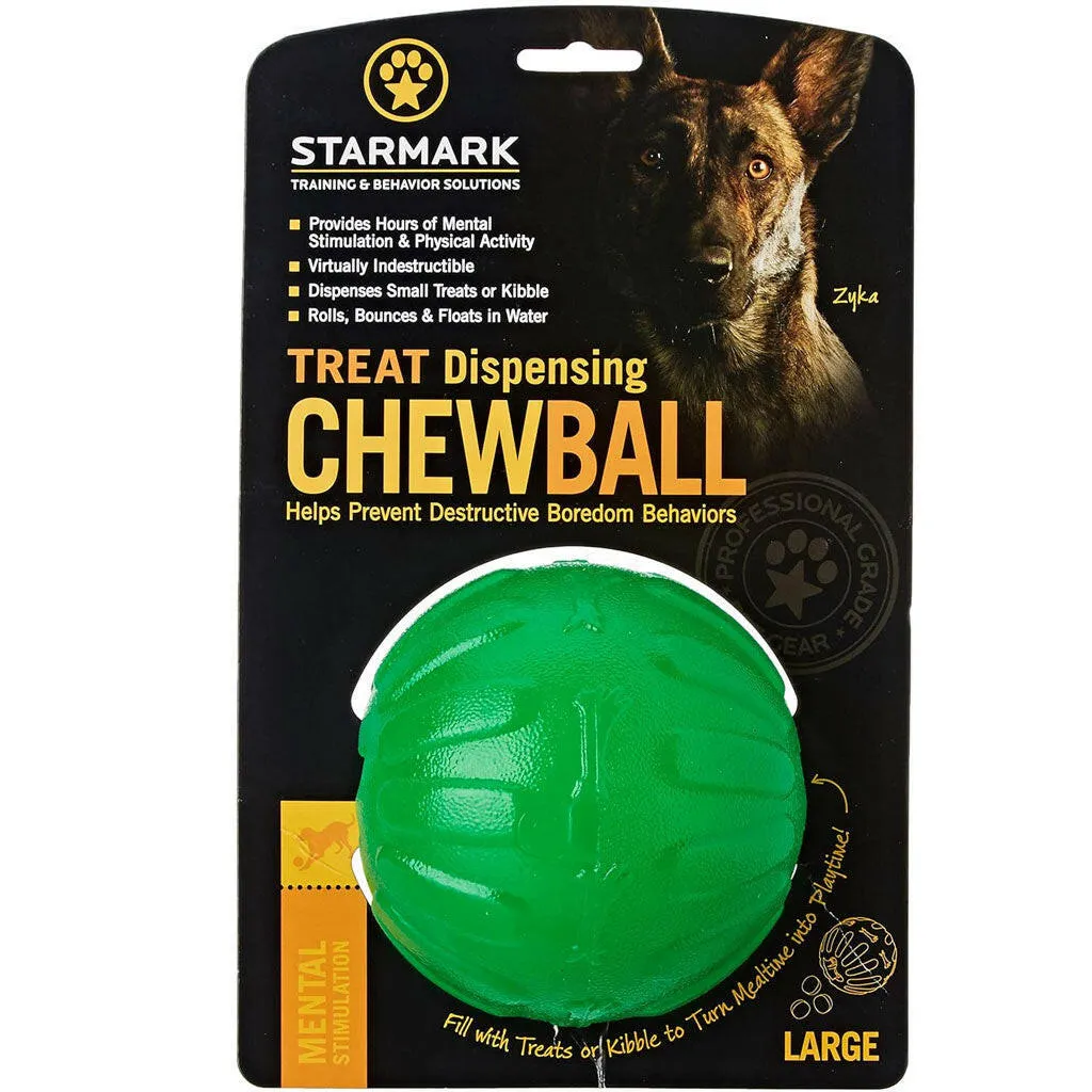 Starmark Treat Dispensing Chew Ball Tough Dog Toy