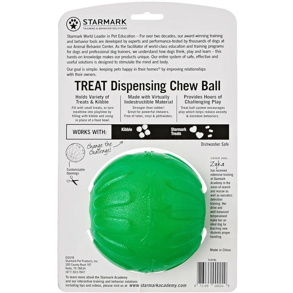 Starmark Treat Dispensing Chew Ball Tough Dog Toy